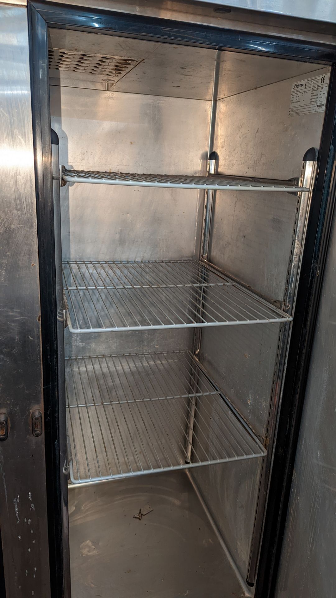 Foster large stainless steel twin door commercial fridge - Image 5 of 7