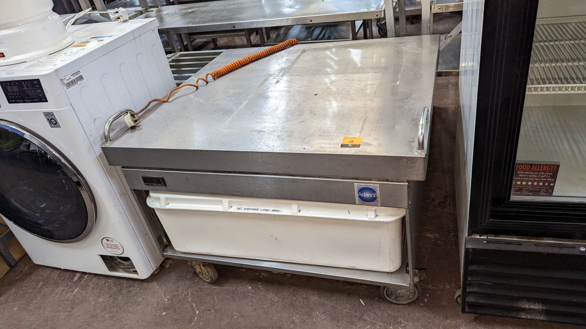 Stainless steel mobile refrigerated unit