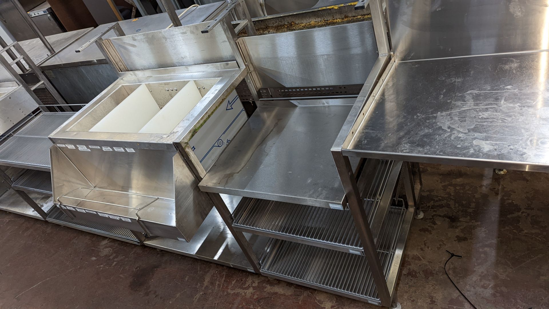 Large quantity of stainless steel modular bar fittings comprising multi-bowl sink unit, shelving uni - Image 4 of 10