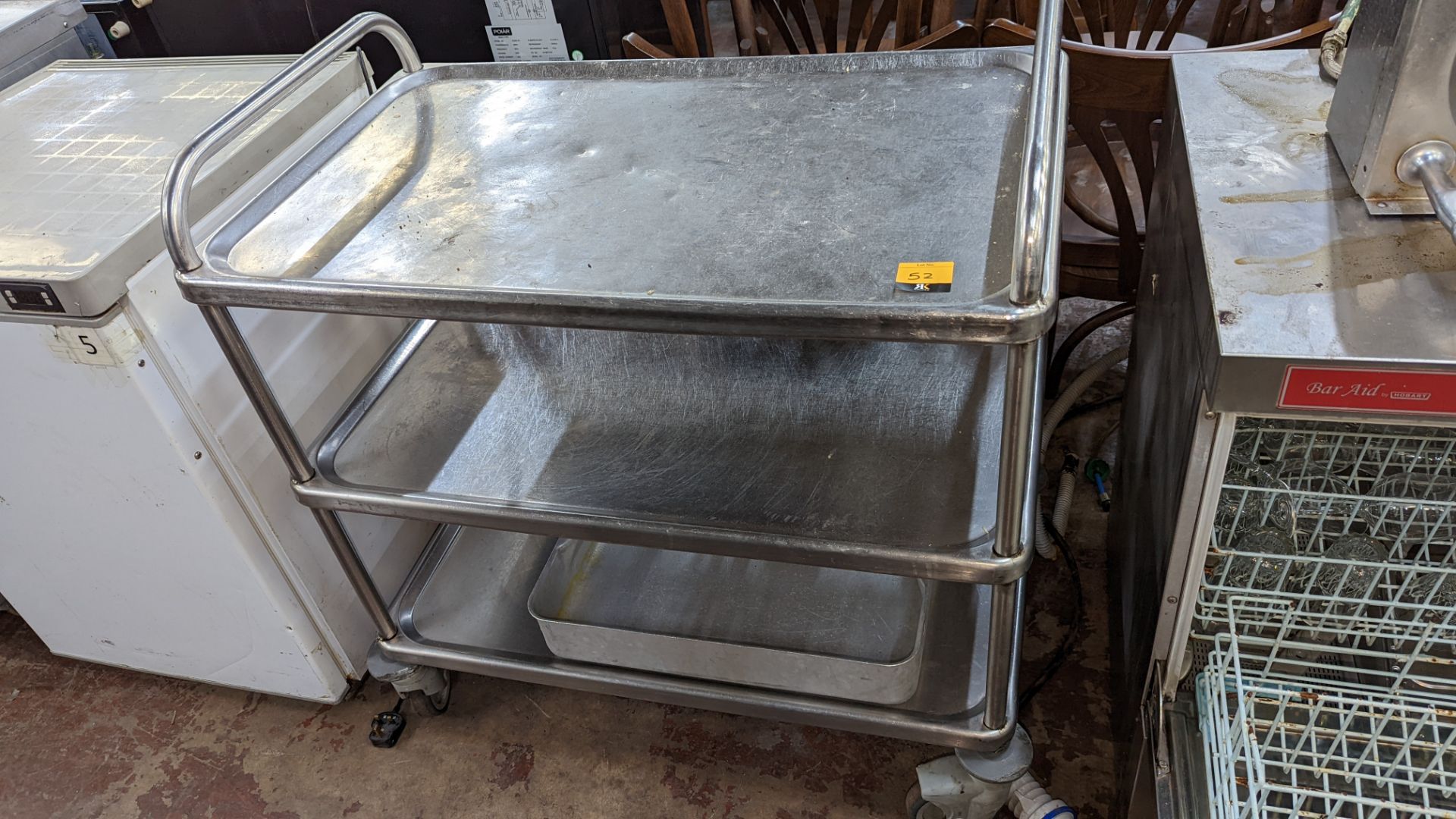 Stainless steel triple-tier trolley - Image 2 of 4