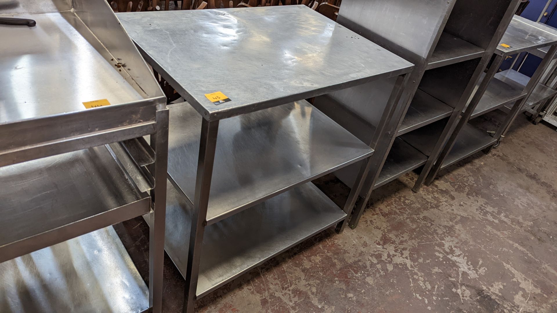 Stainless steel triple-tier shelving unit - Image 3 of 3