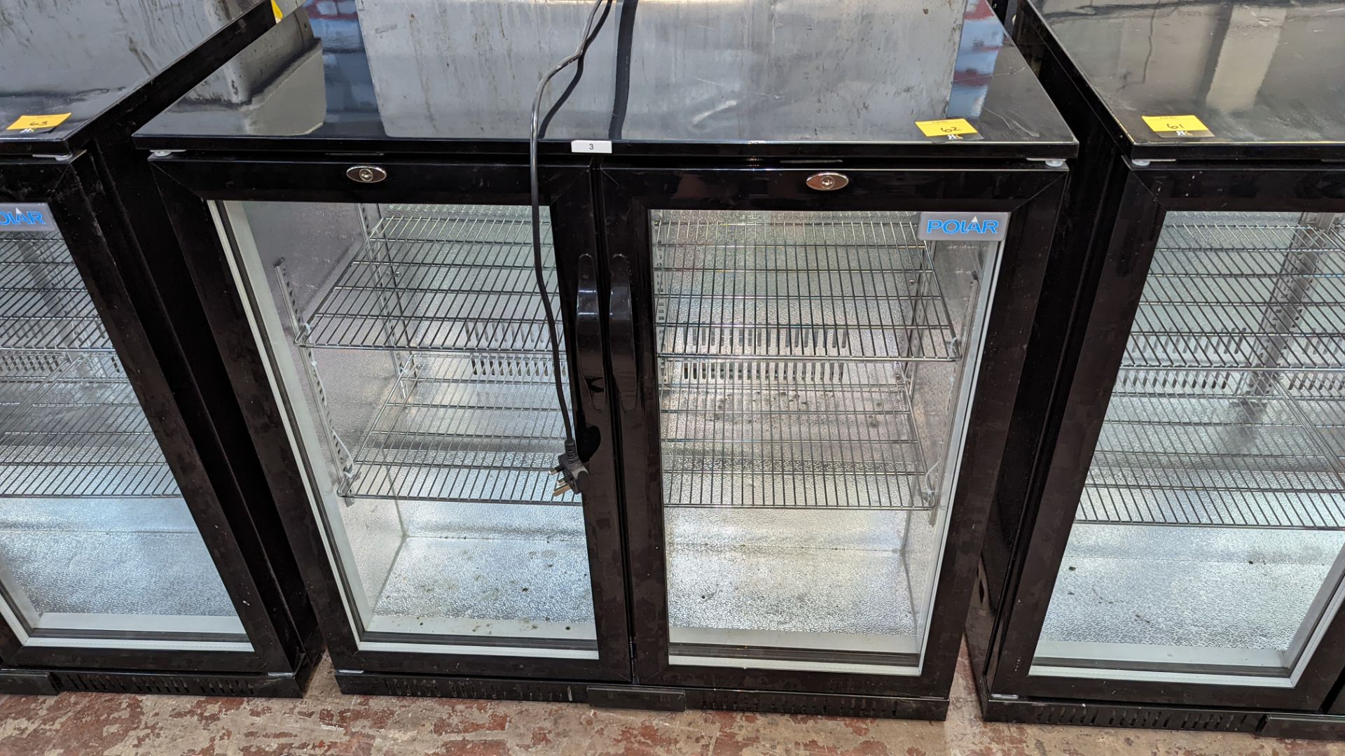 Black twin clear door undercounter backbar/bottle fridge