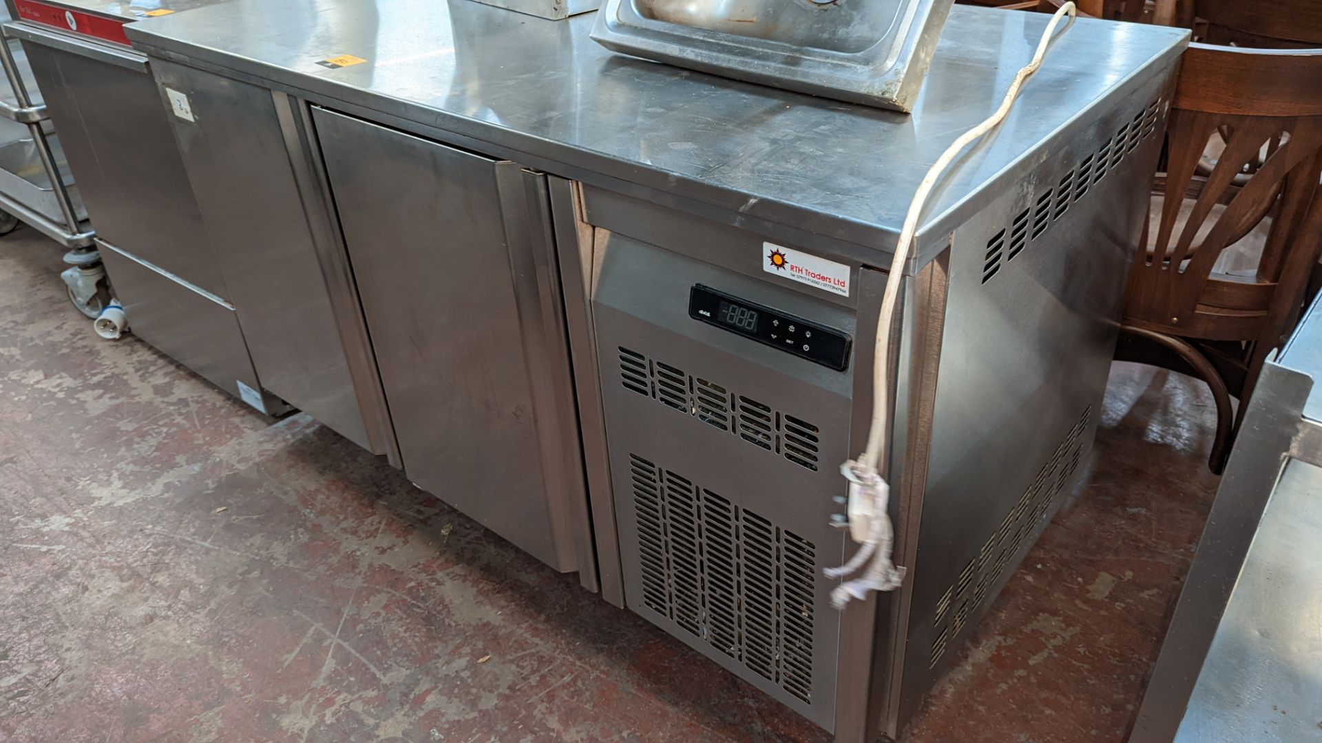 Stainless steel multi-compartment refrigerated prep cabinet