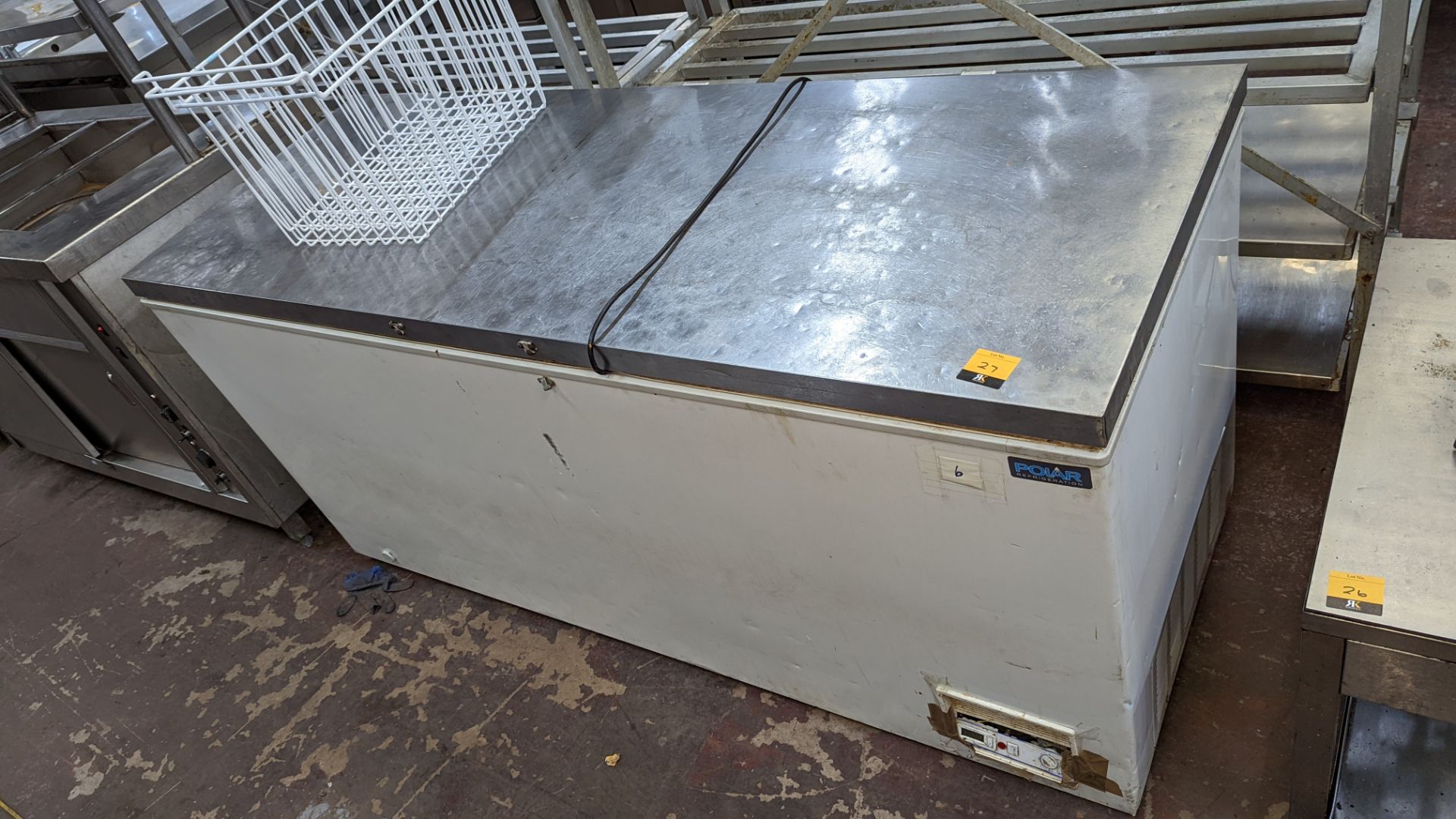 Polar Refrigeration large chest freezer with stainless steel lid, circa 180cm wide - Image 2 of 6