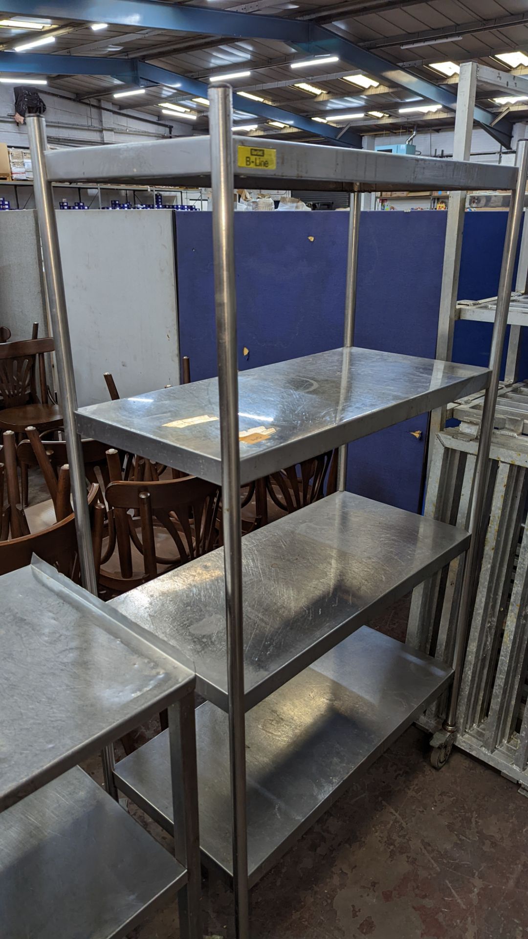 Mobile stainless steel 4-tier shelving system