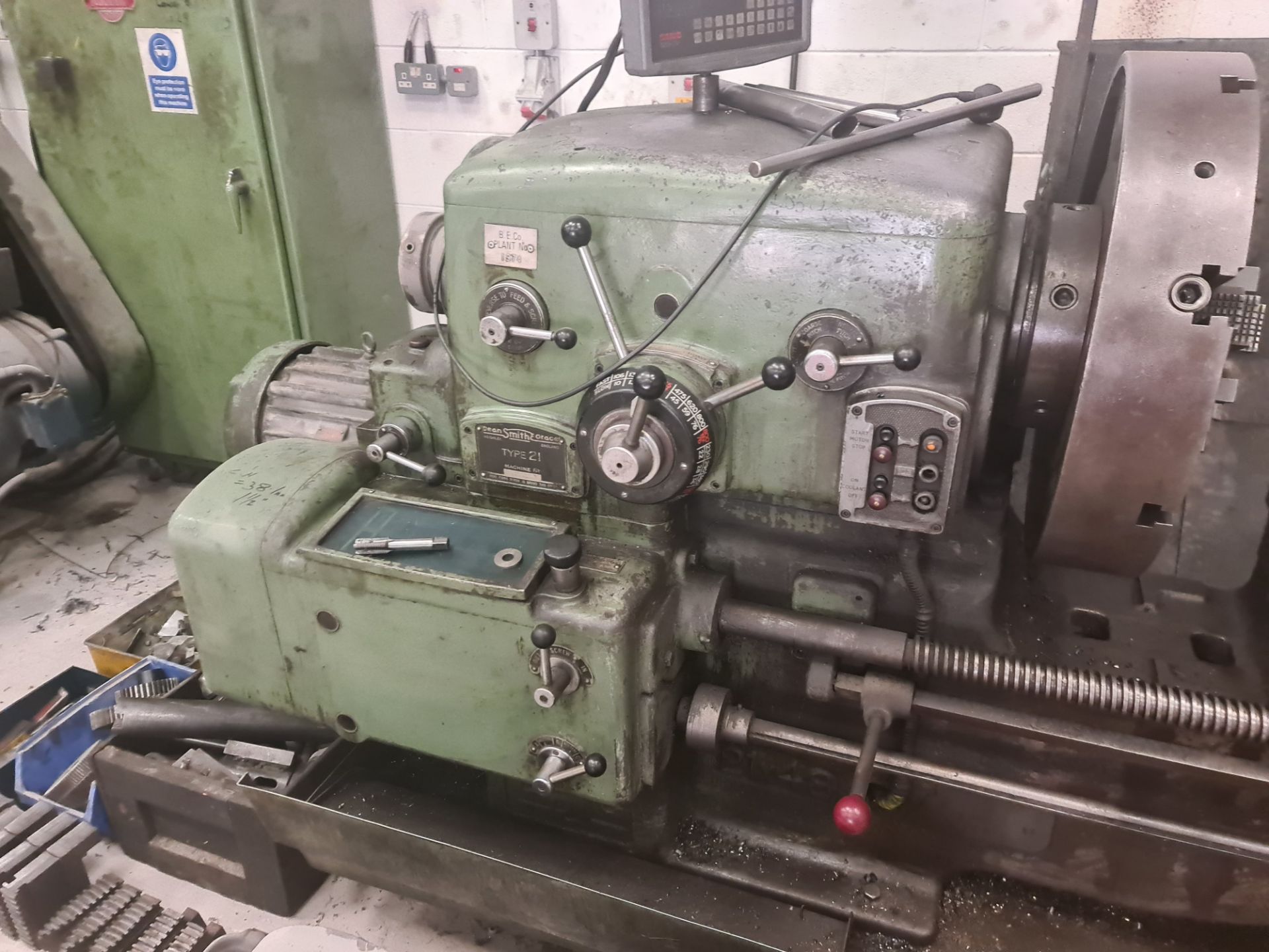 DSG type 21 gap lathe fitted with Sino DRO. Machine number 32379 6-58. This lot includes large qua - Image 2 of 39