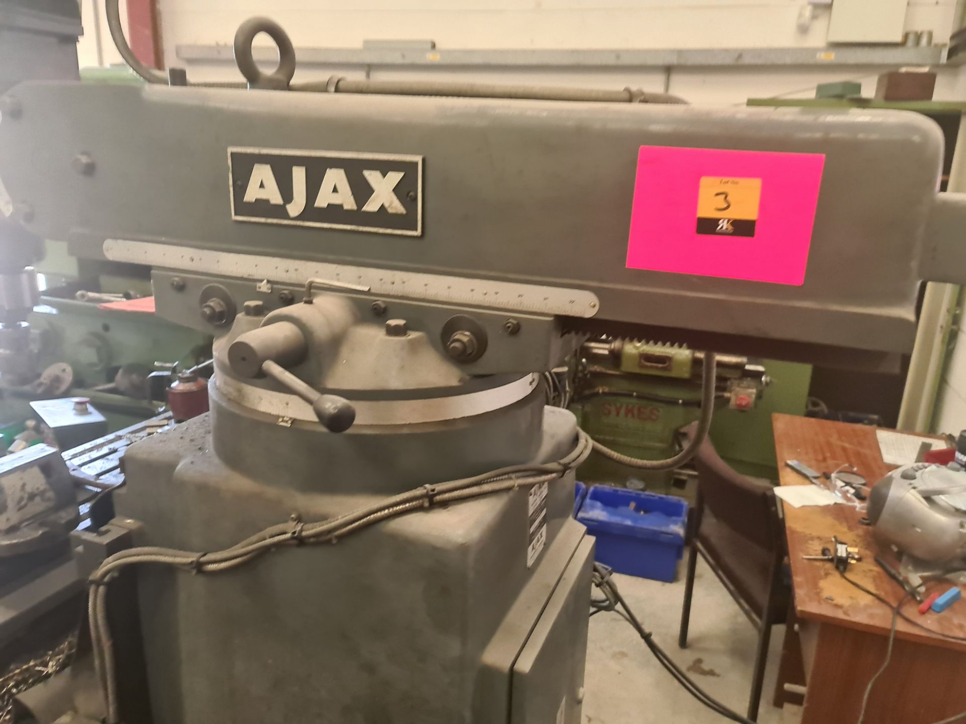 Ajax turret milling machine (type & serial number 23271 B 22260) with Sony DRO, including the 2 tabl - Image 28 of 41