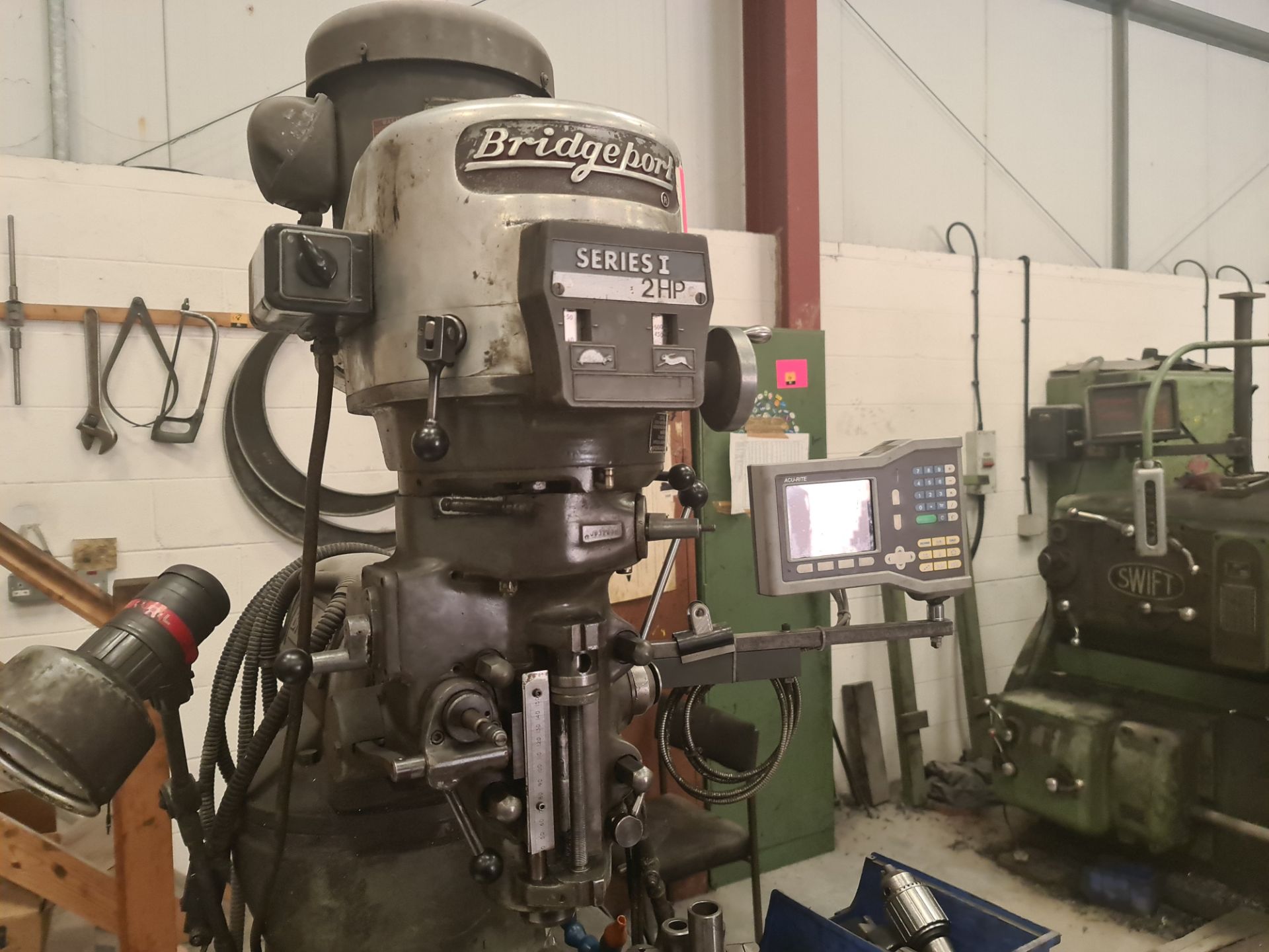 Bridgeport series 1 2hp turret mill with Acu-Rite DRO. Includes the tooling located on the machine - Image 4 of 27