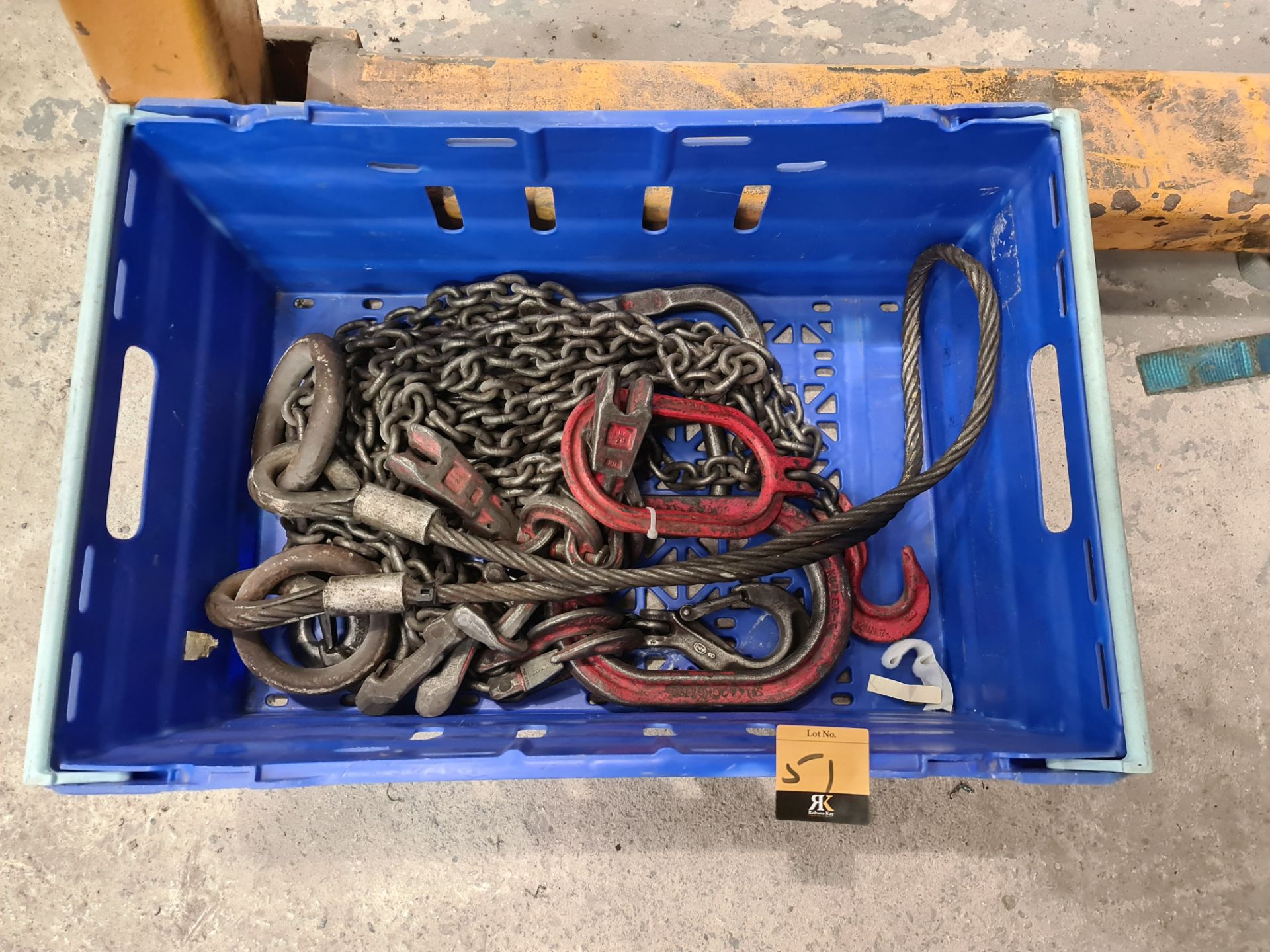 The contents of a crate of lifting chains - crate excluded