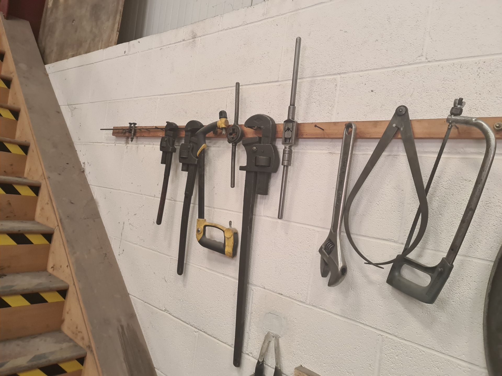 The contents of a wall mounted rack of tools, measuring equipment & more - Image 4 of 4