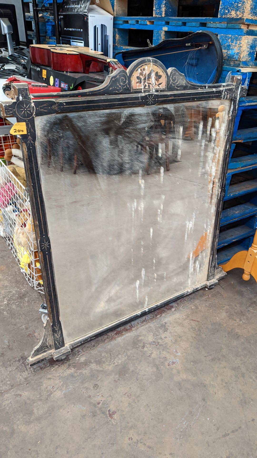 Large old mirror measuring approximately 96cm x 120cm maximum dimensions - Image 2 of 5