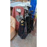 2 golf bags & their contents containing clubs by Cobra, Ugly Duckling, Titleist, Ping, Hogan & other