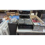 Mixed vintage audio-visual lot comprising tall single JBL speaker, Pioneer multi-CD player including