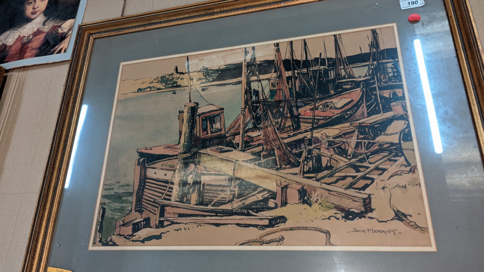 Ship scene, assumed to be a print - Image 4 of 5