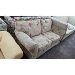 Upholstered 2 seat sofa in patterned fabric