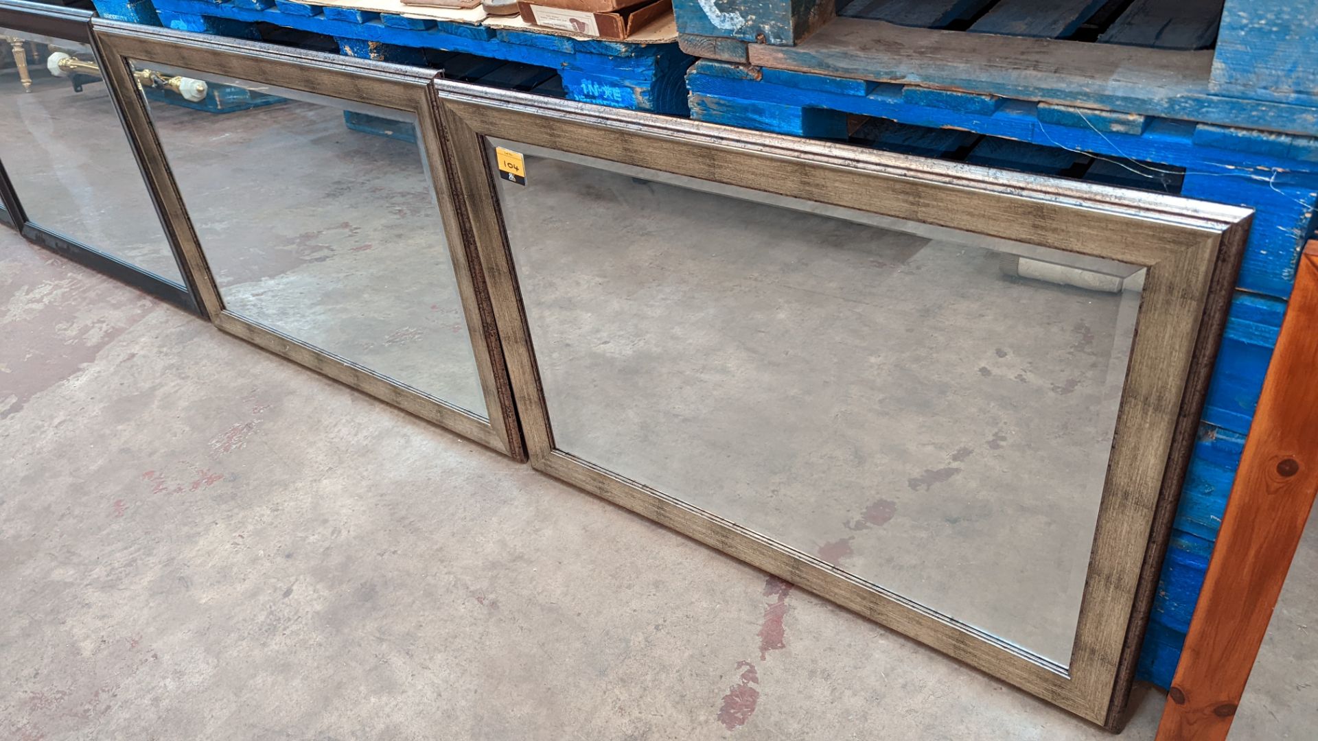 Pair of framed rectangular mirrors