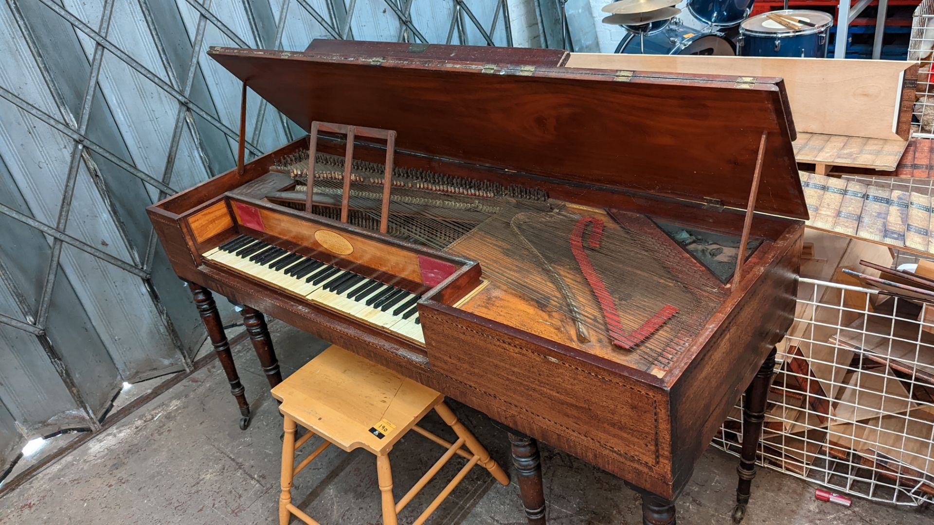 Piano. Label reads: R Jones & Co, upright grand & square, piano forte makers, to his Royal Highness