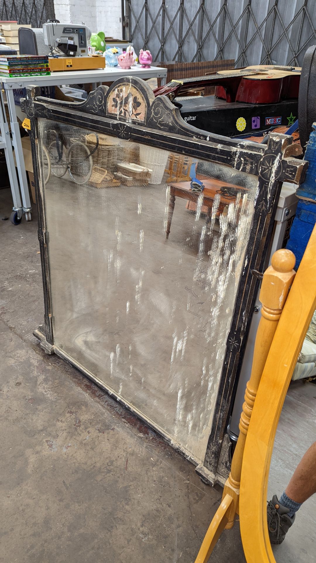 Large old mirror measuring approximately 96cm x 120cm maximum dimensions - Image 5 of 5