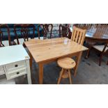 Dining furniture comprising small rectangular table (110cm x 78cm), 2 stools & 1 chair