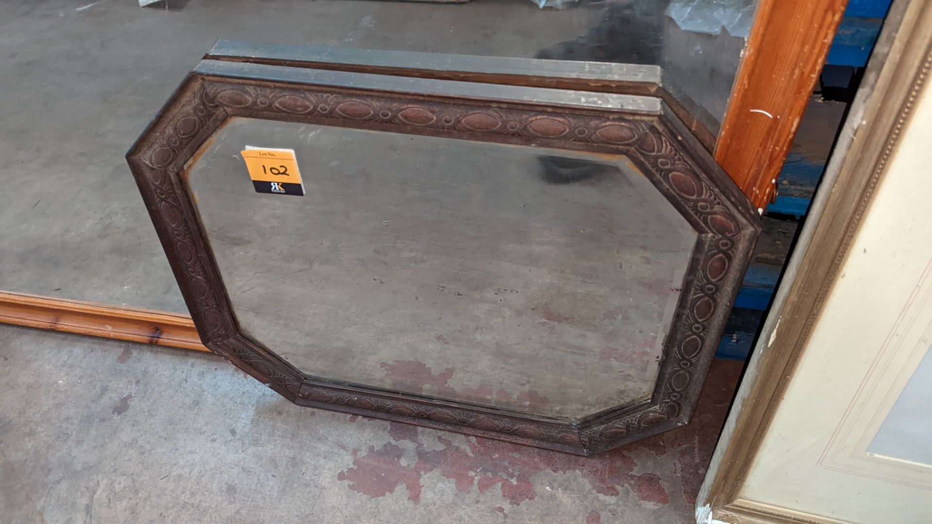 Small octagonal framed mirror