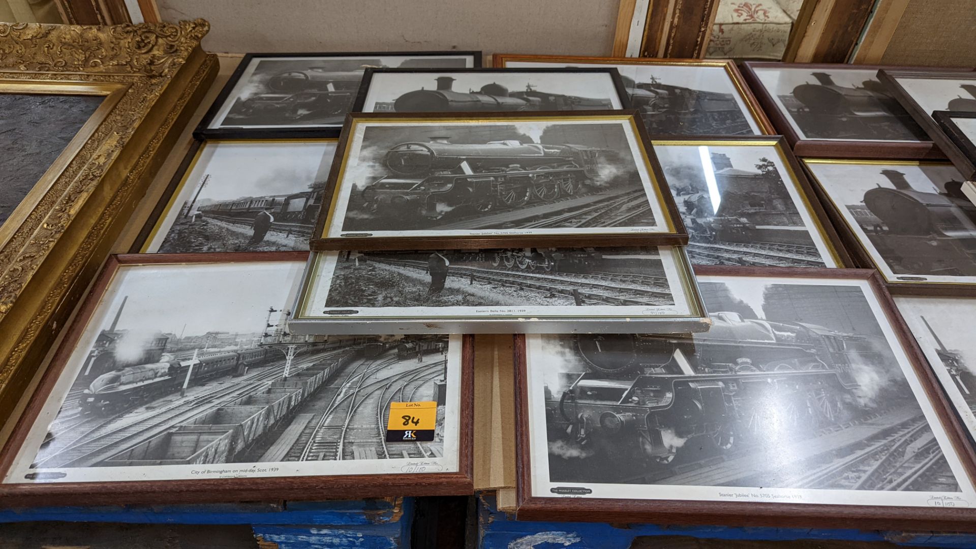 9 assorted framed railway photos