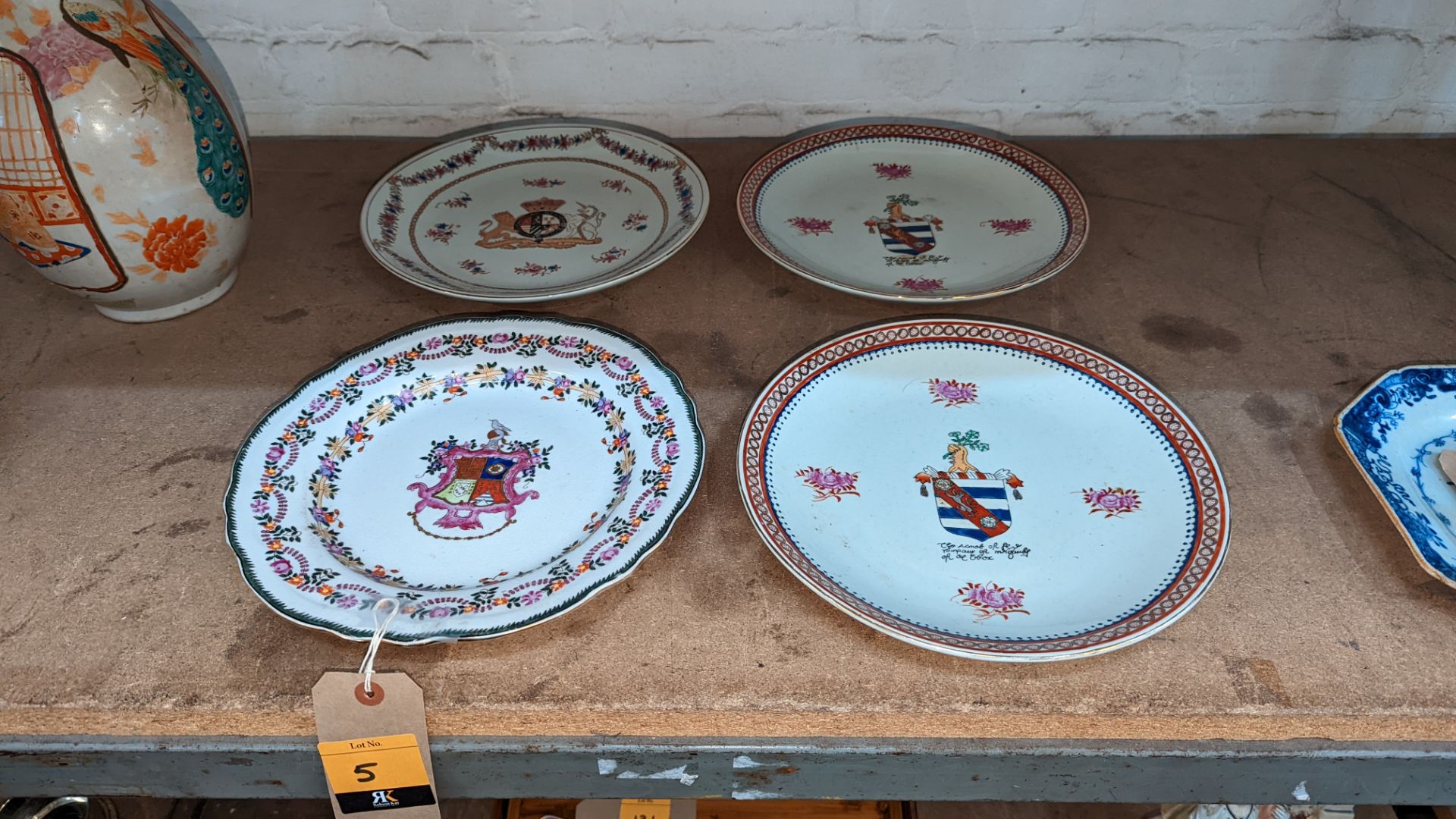 4 off modern Chinese plates, export style - Image 2 of 12