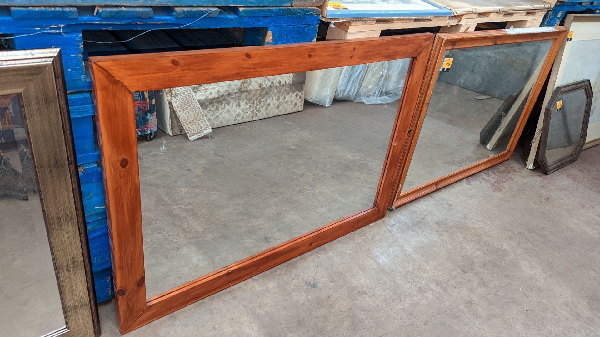 2 assorted wood framed rectangular mirrors - Image 4 of 4