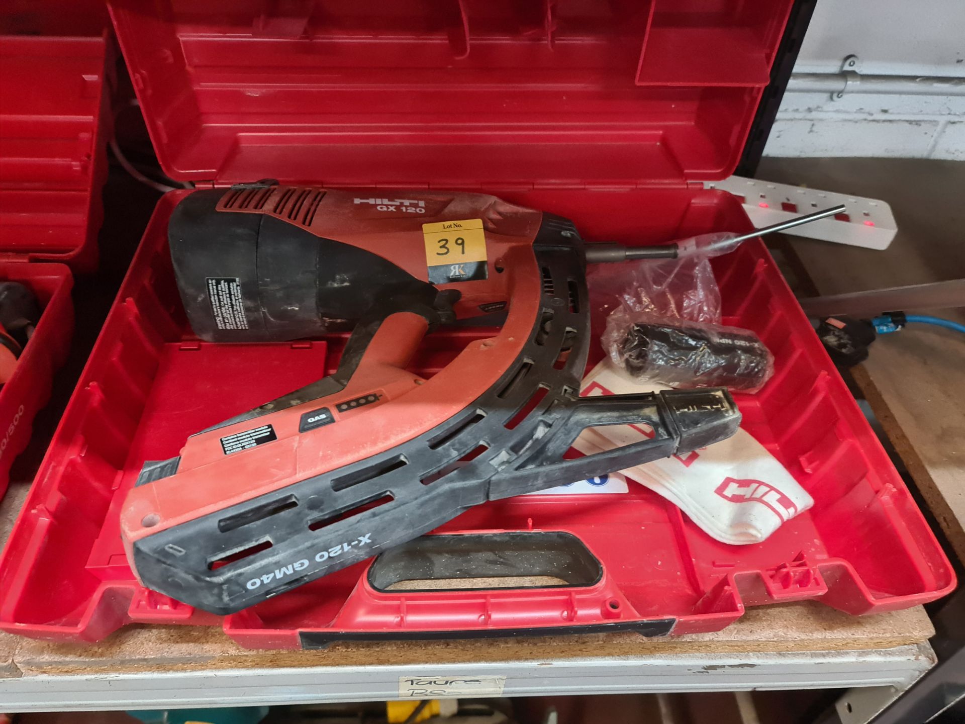 Hilti GX120 gas actuated fastening tool including case & contents as pictured
