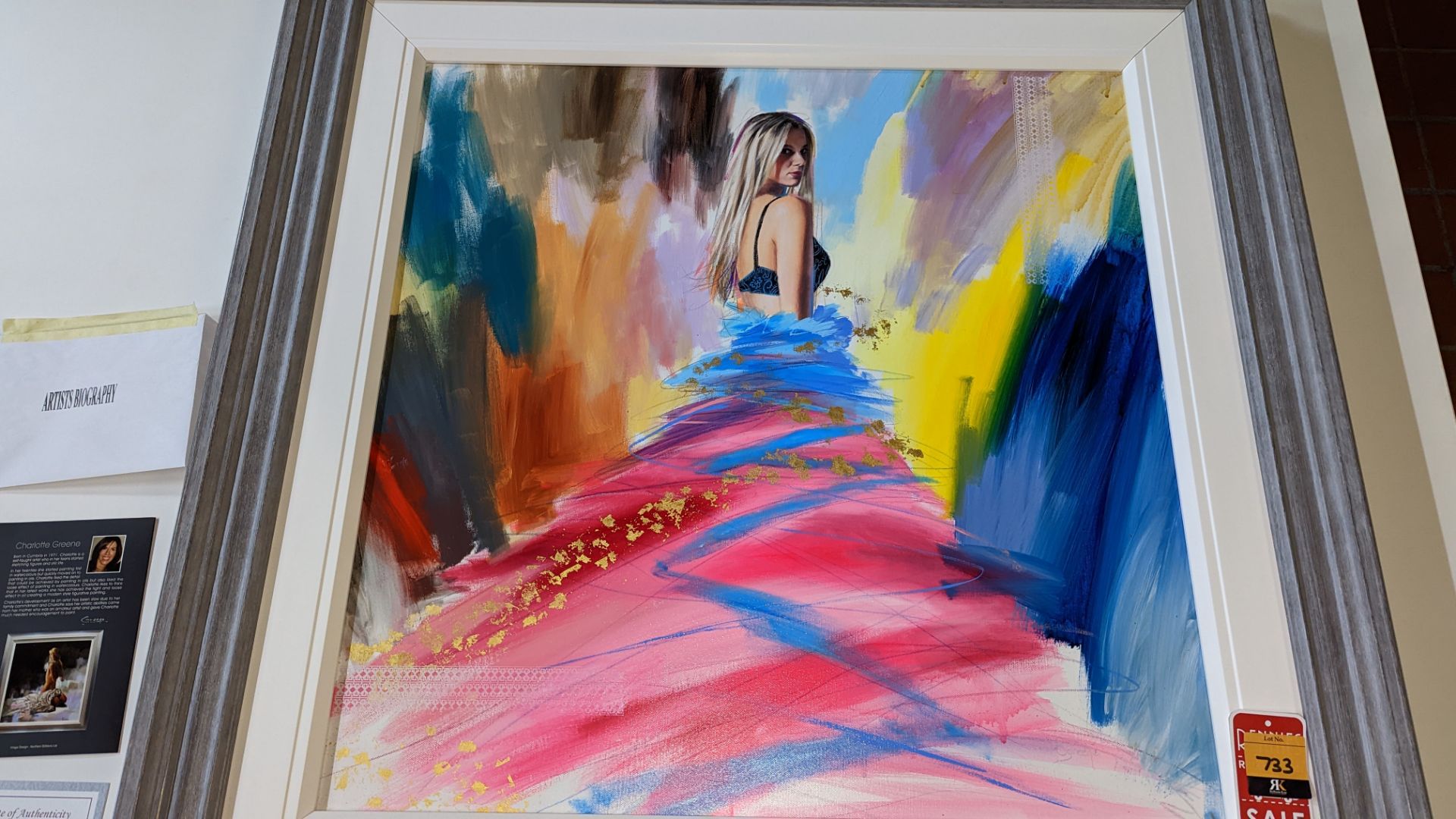 Framed modern/contemporary painting of a lady by C Green. Originally priced at £1,195. Dimensions in - Image 15 of 18