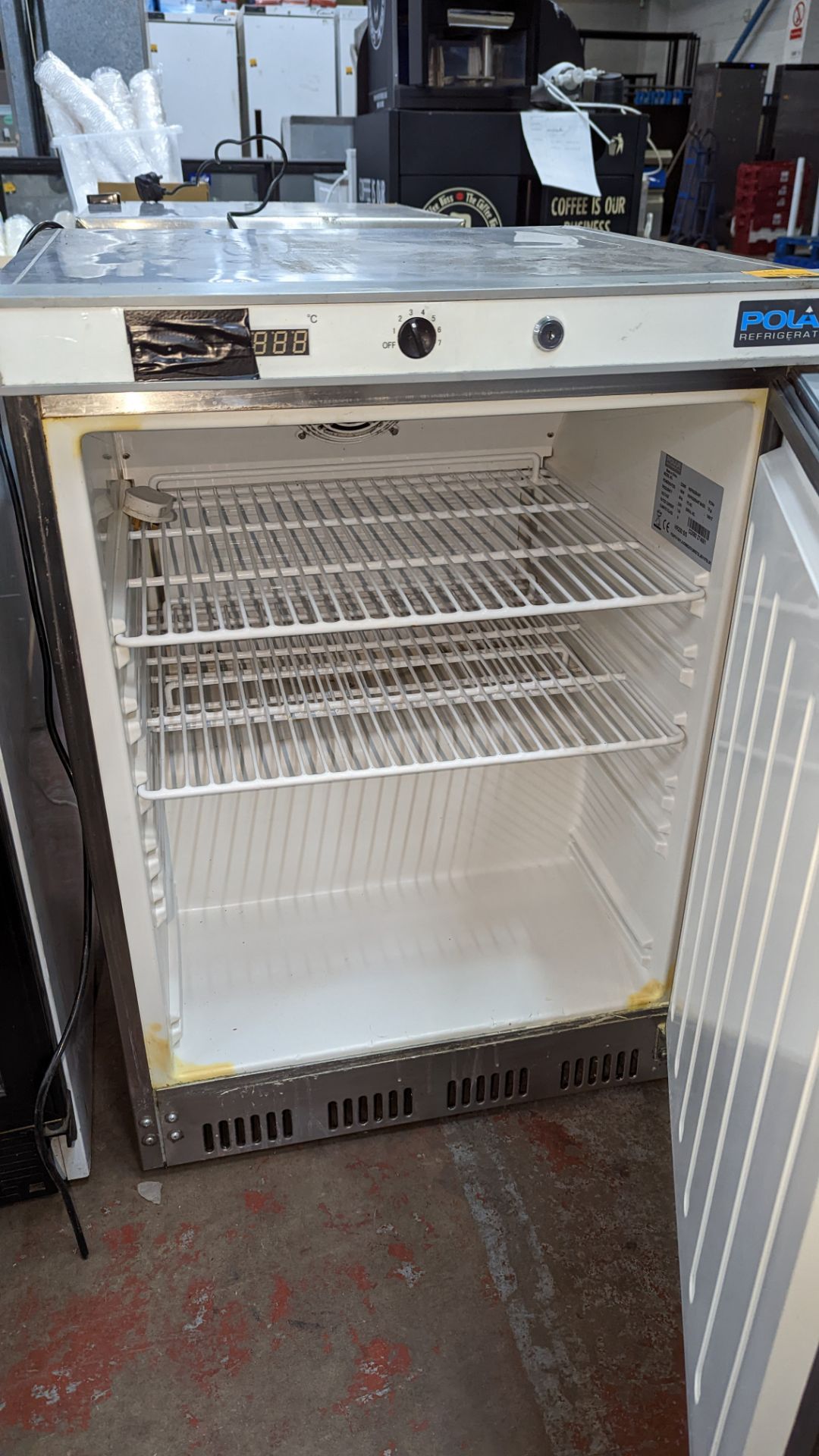 Polar Refrigeration stainless steel undercounter fridge - Image 4 of 6