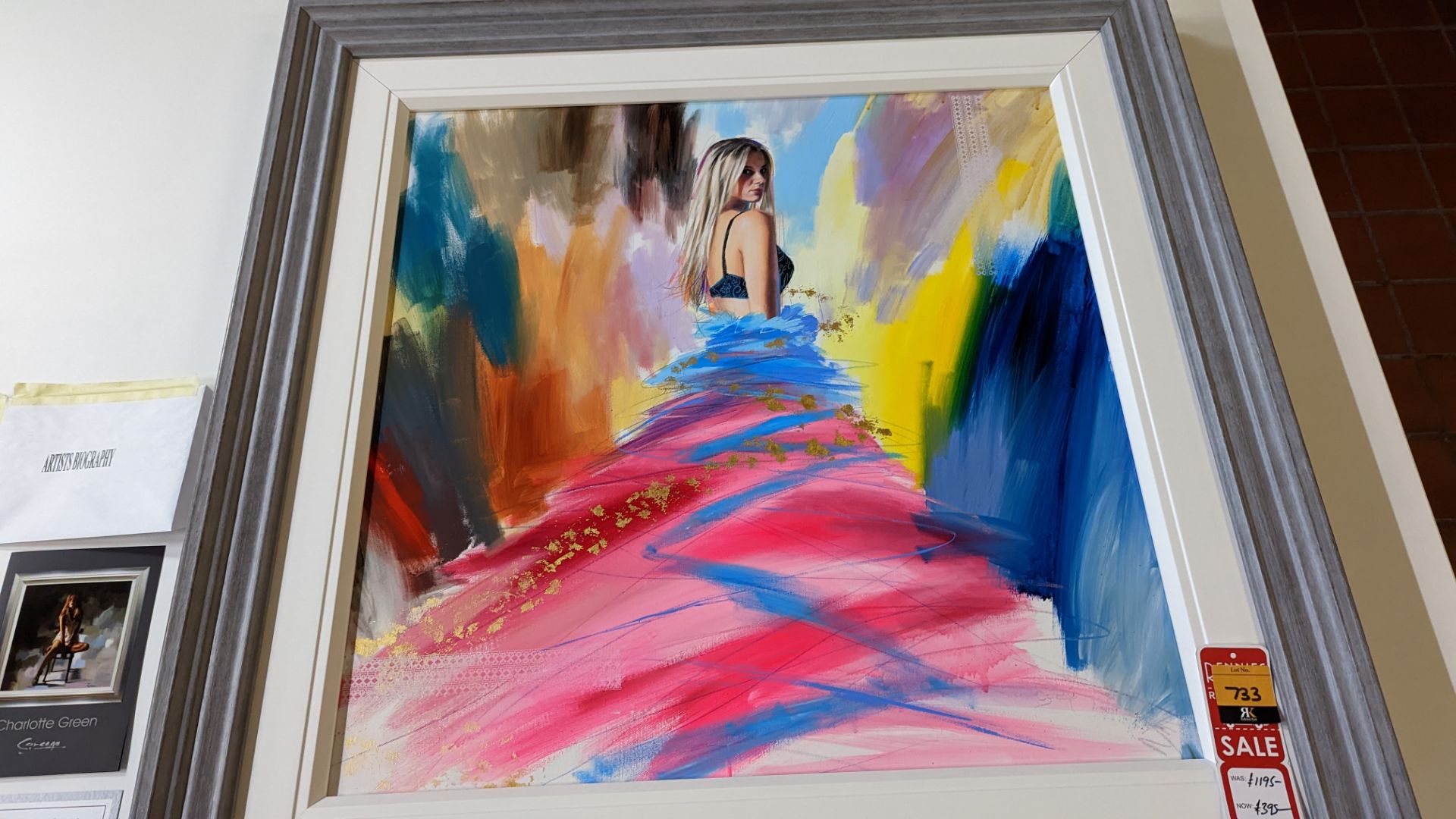 Framed modern/contemporary painting of a lady by C Green. Originally priced at £1,195. Dimensions in - Image 4 of 18