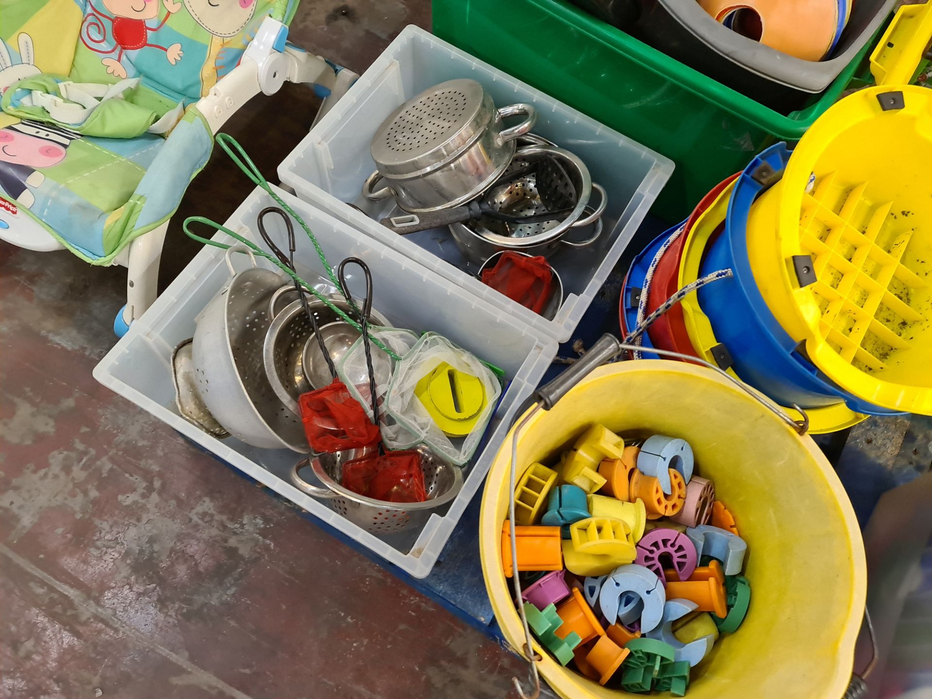 Contents of a pallet of children's toys & similar, plus slide & baby rocker located to the side as p - Image 6 of 11