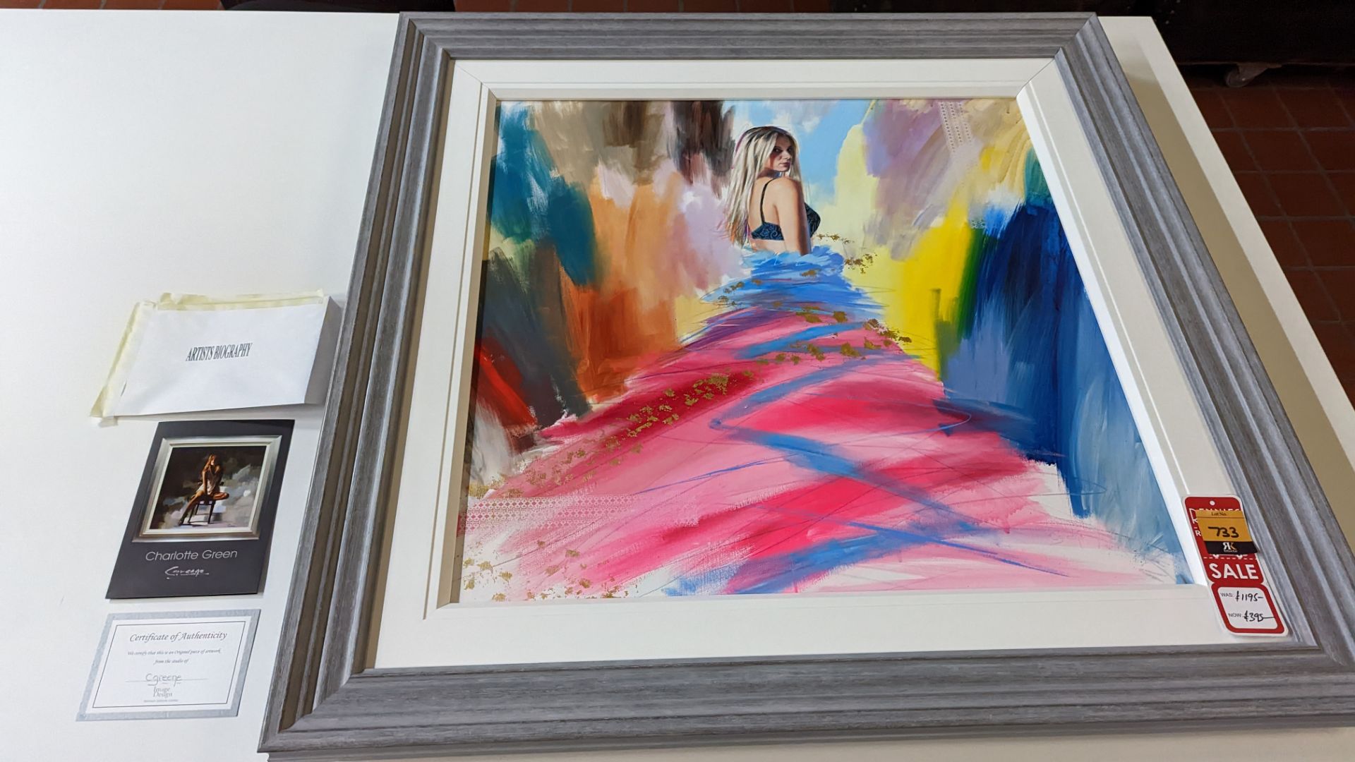 Framed modern/contemporary painting of a lady by C Green. Originally priced at £1,195. Dimensions in - Image 2 of 18