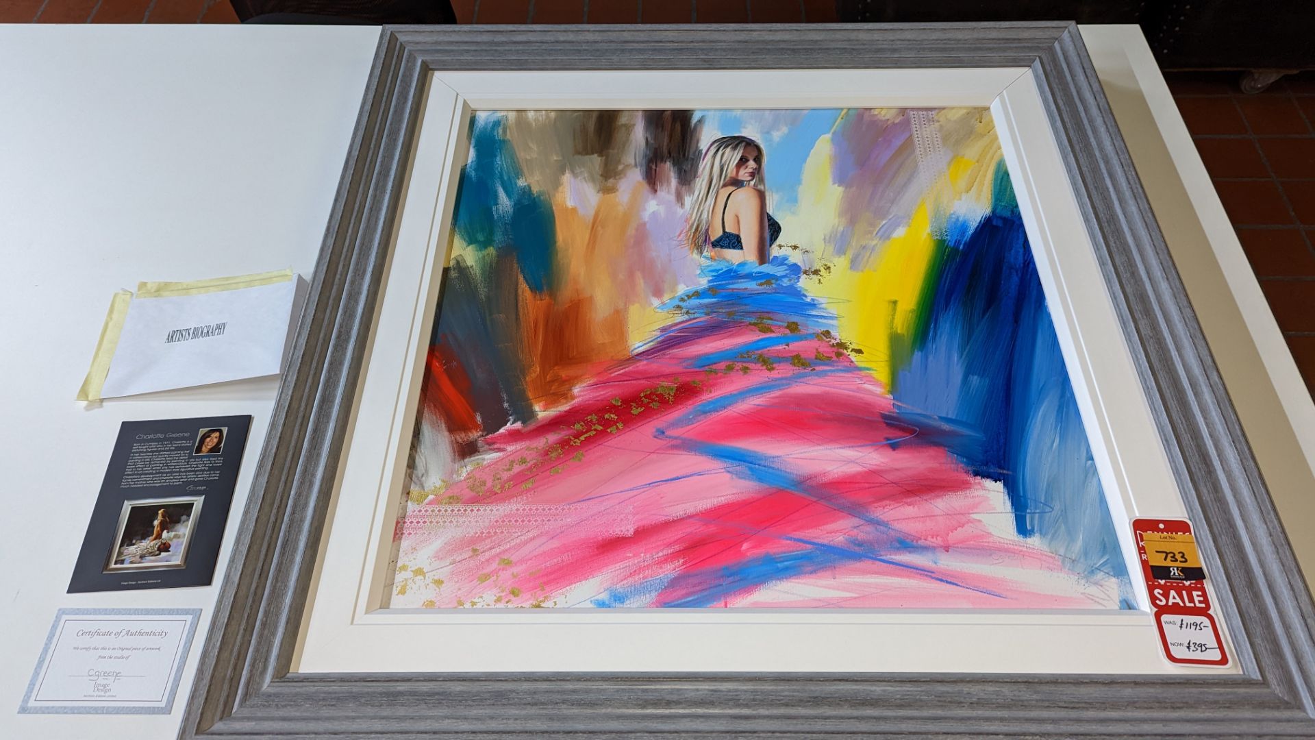 Framed modern/contemporary painting of a lady by C Green. Originally priced at £1,195. Dimensions in - Image 12 of 18