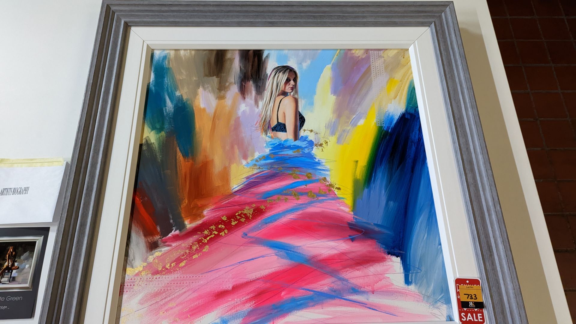 Framed modern/contemporary painting of a lady by C Green. Originally priced at £1,195. Dimensions in - Image 5 of 18