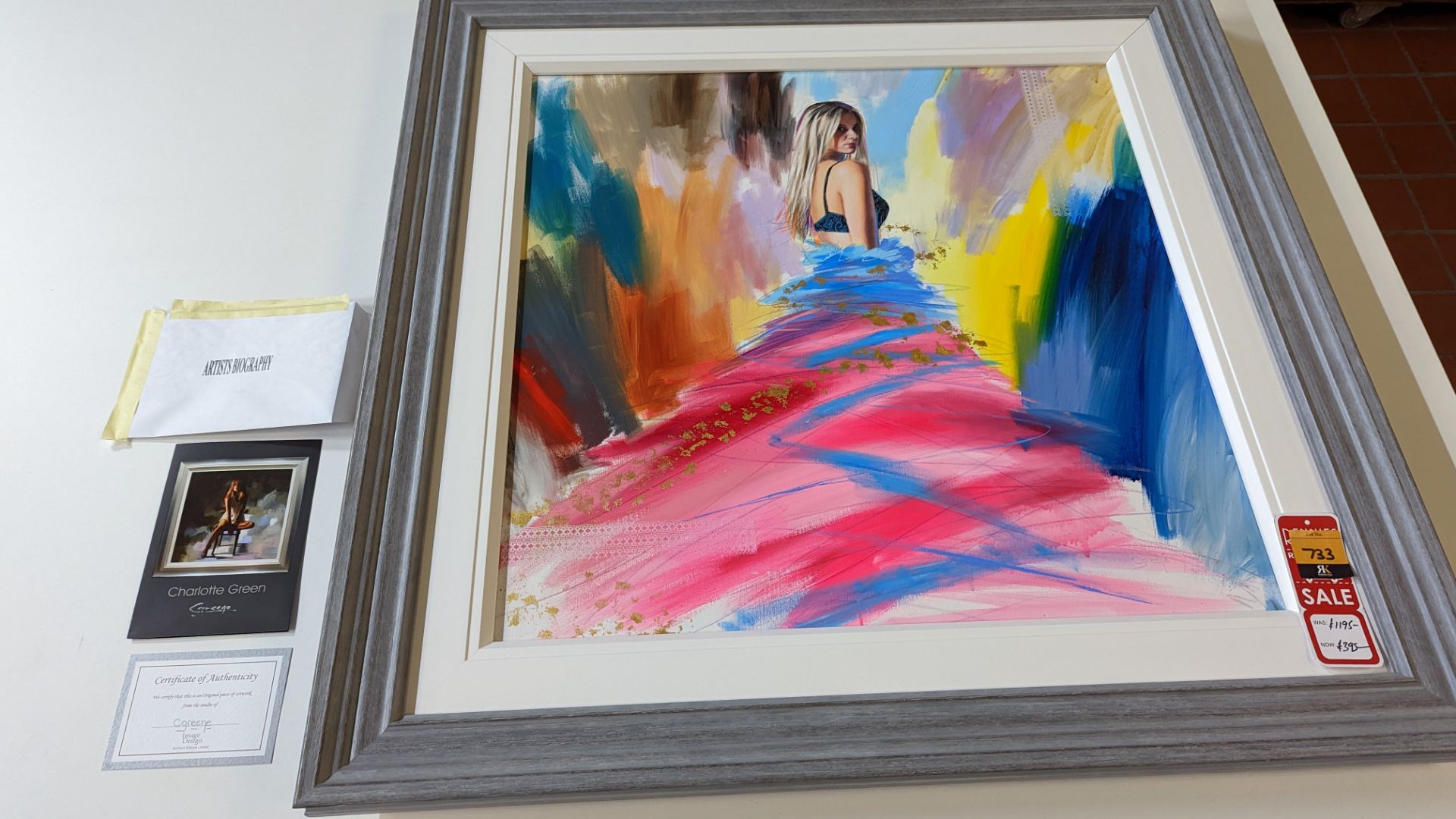 Framed modern/contemporary painting of a lady by C Green. Originally priced at £1,195. Dimensions in - Image 3 of 18
