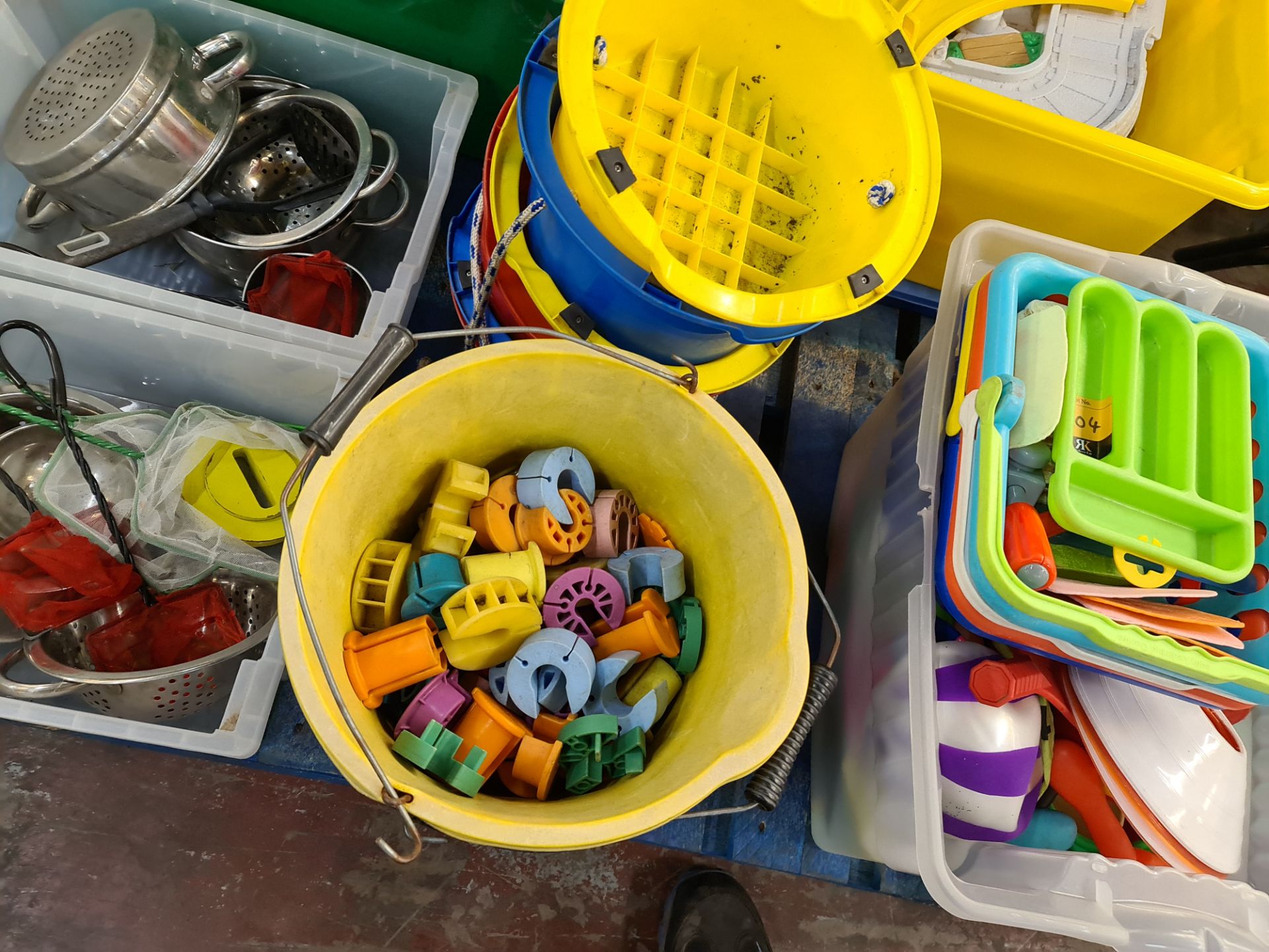 Contents of a pallet of children's toys & similar, plus slide & baby rocker located to the side as p - Image 7 of 11