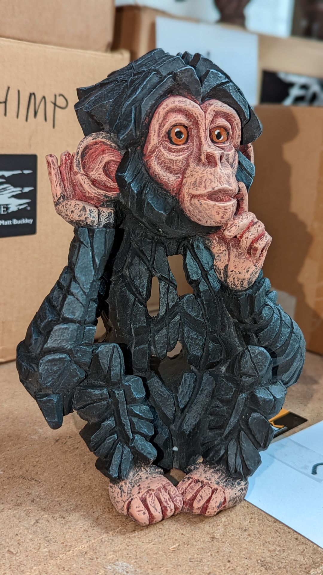 Edge Sculpture by Matt Buckley - Baby Chimpanzee bust (Hear no Evil), product code ED41, RRP £120 - Image 3 of 6