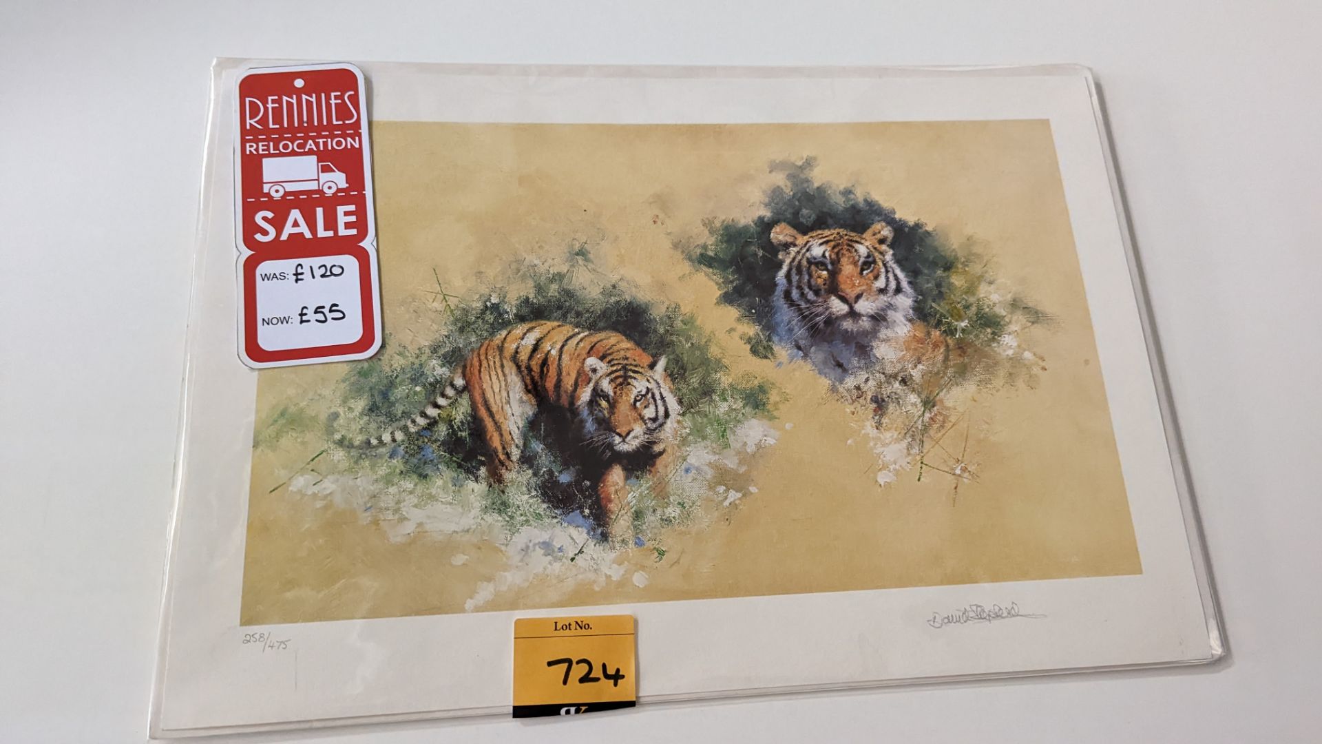 Limited edition print titled "Siberian Tiger" by David Shepherd OBE FRSA. No. 258/475. Original sell