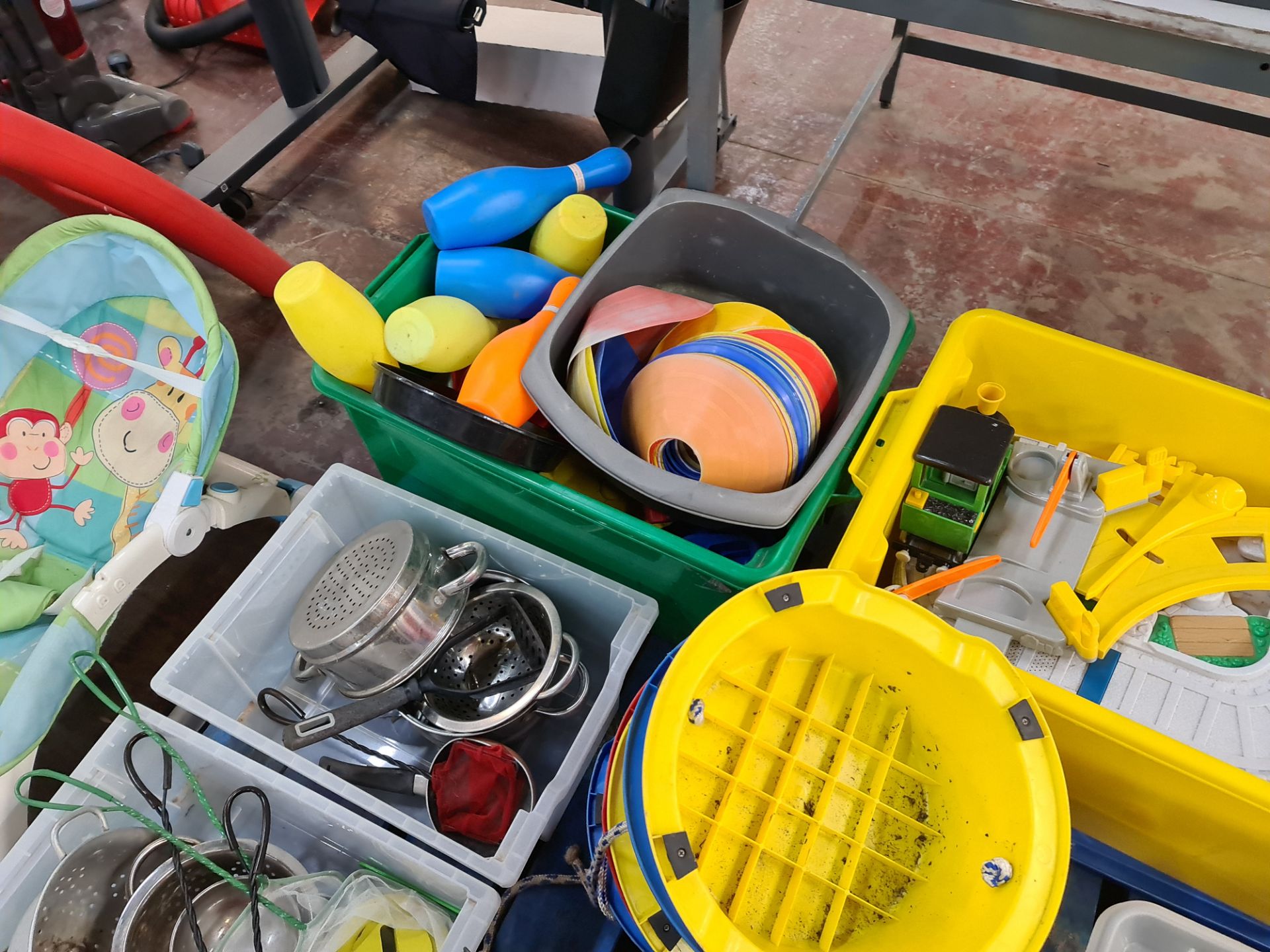 Contents of a pallet of children's toys & similar, plus slide & baby rocker located to the side as p - Image 5 of 11