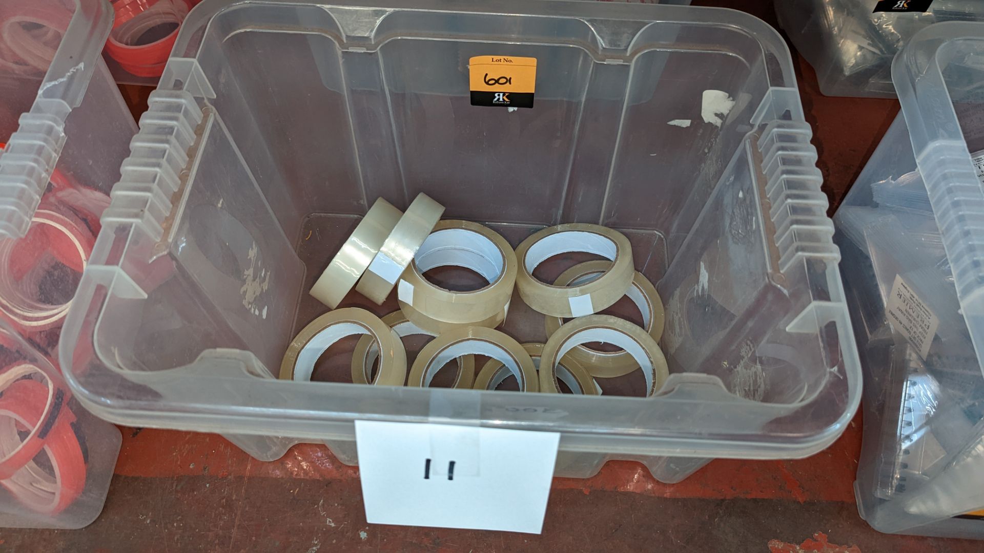 Contents of a crate of Sellotape - 11 rolls - crate excluded