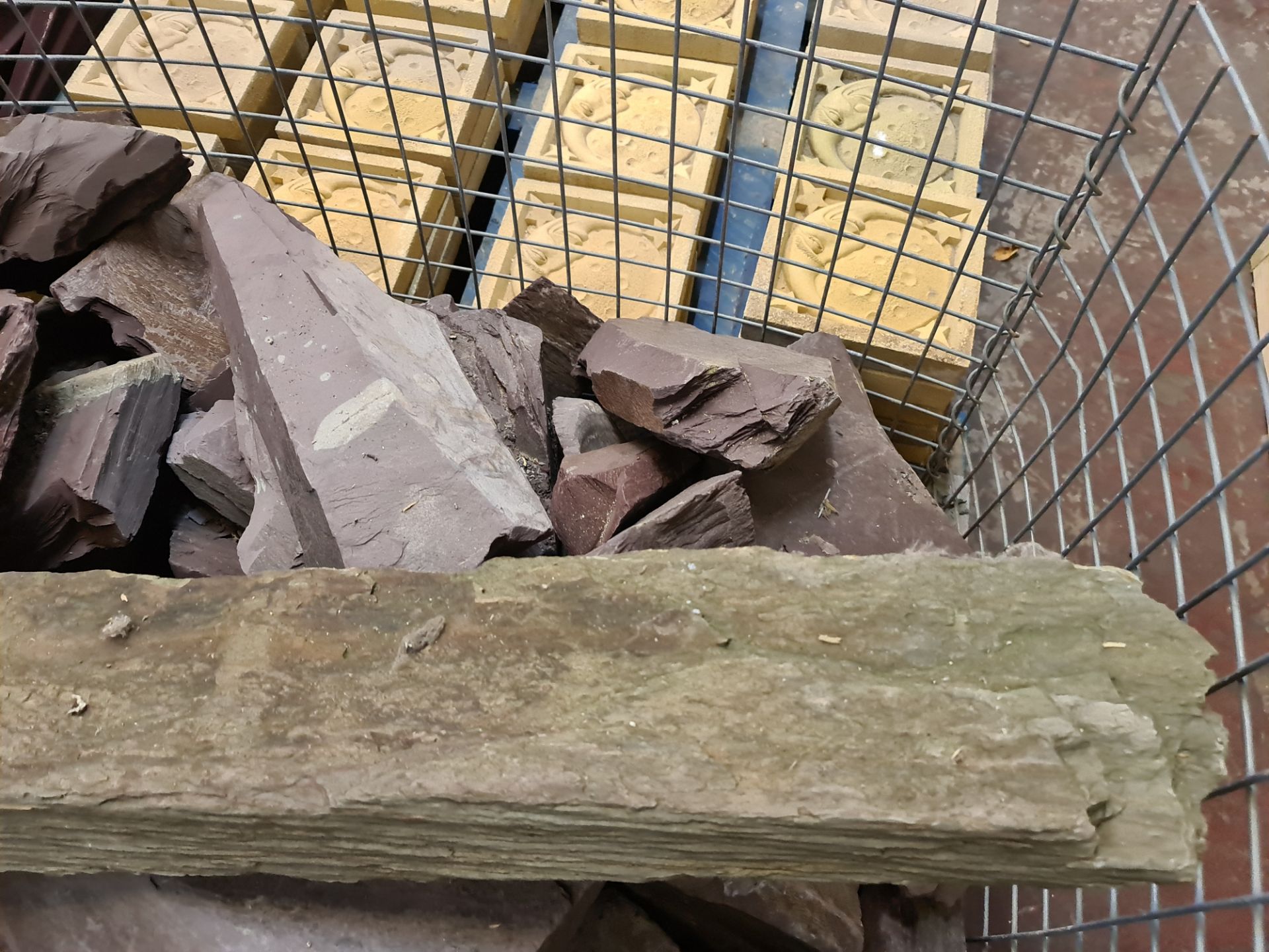 Large metal cage and contents of slate type material - Image 5 of 6