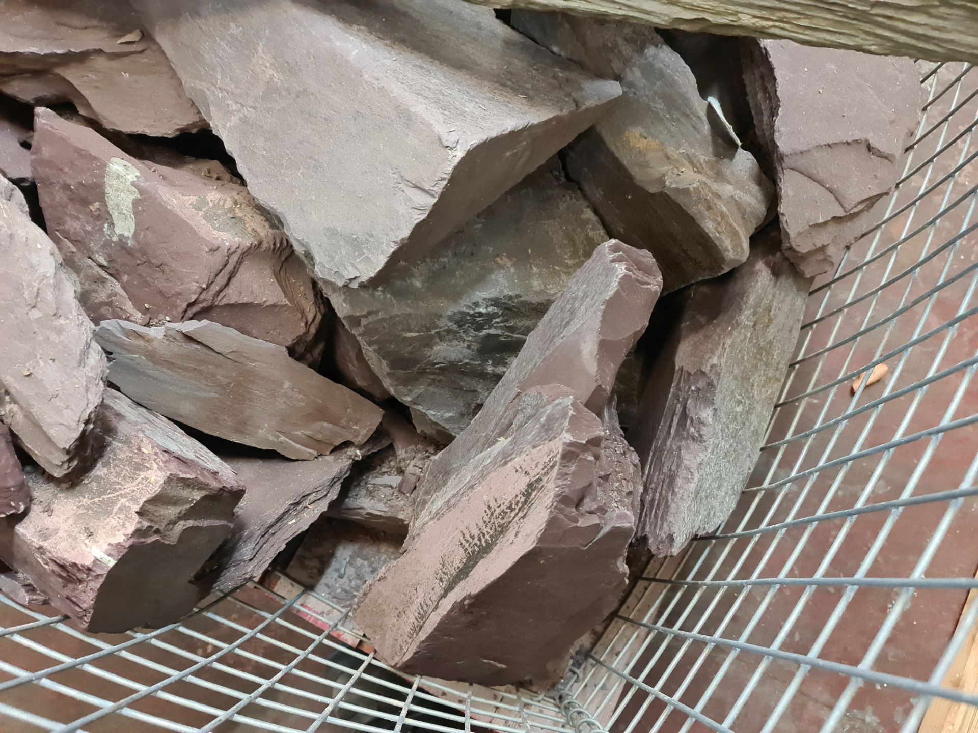 Large metal cage and contents of slate type material - Image 2 of 6