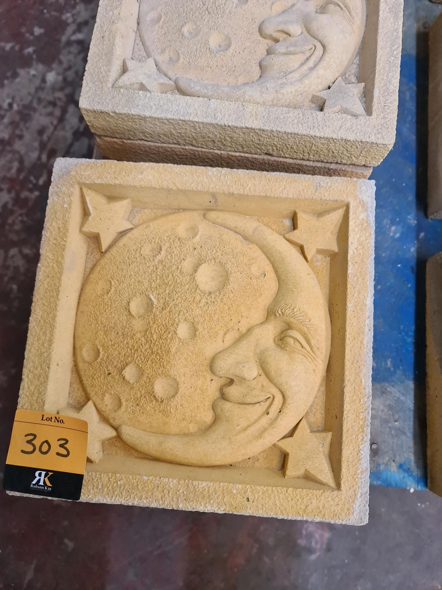 17 off decorative stone 3D tiles with moon and stars design, each measuring 22.5 cms square - Image 2 of 3