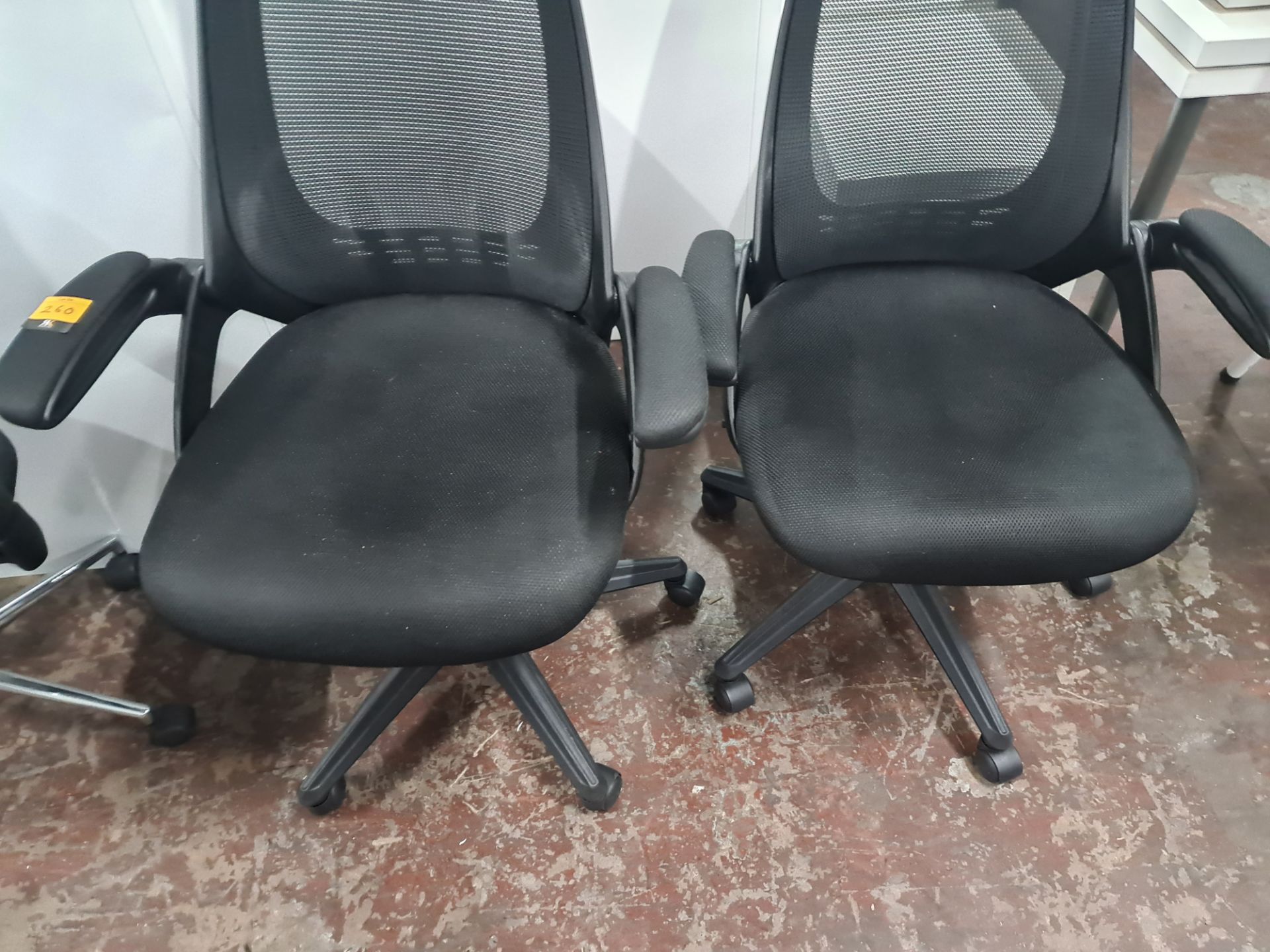 Pair of matching modern high mesh back operator chairs - Image 6 of 6