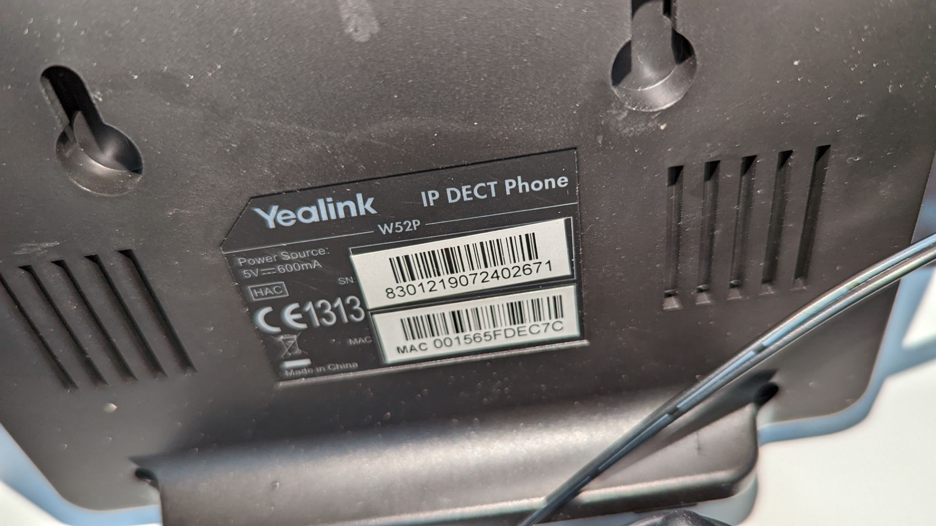4 off Yealink model W52P wireless deck telephone handsets, each handset including a base station wit - Image 6 of 7