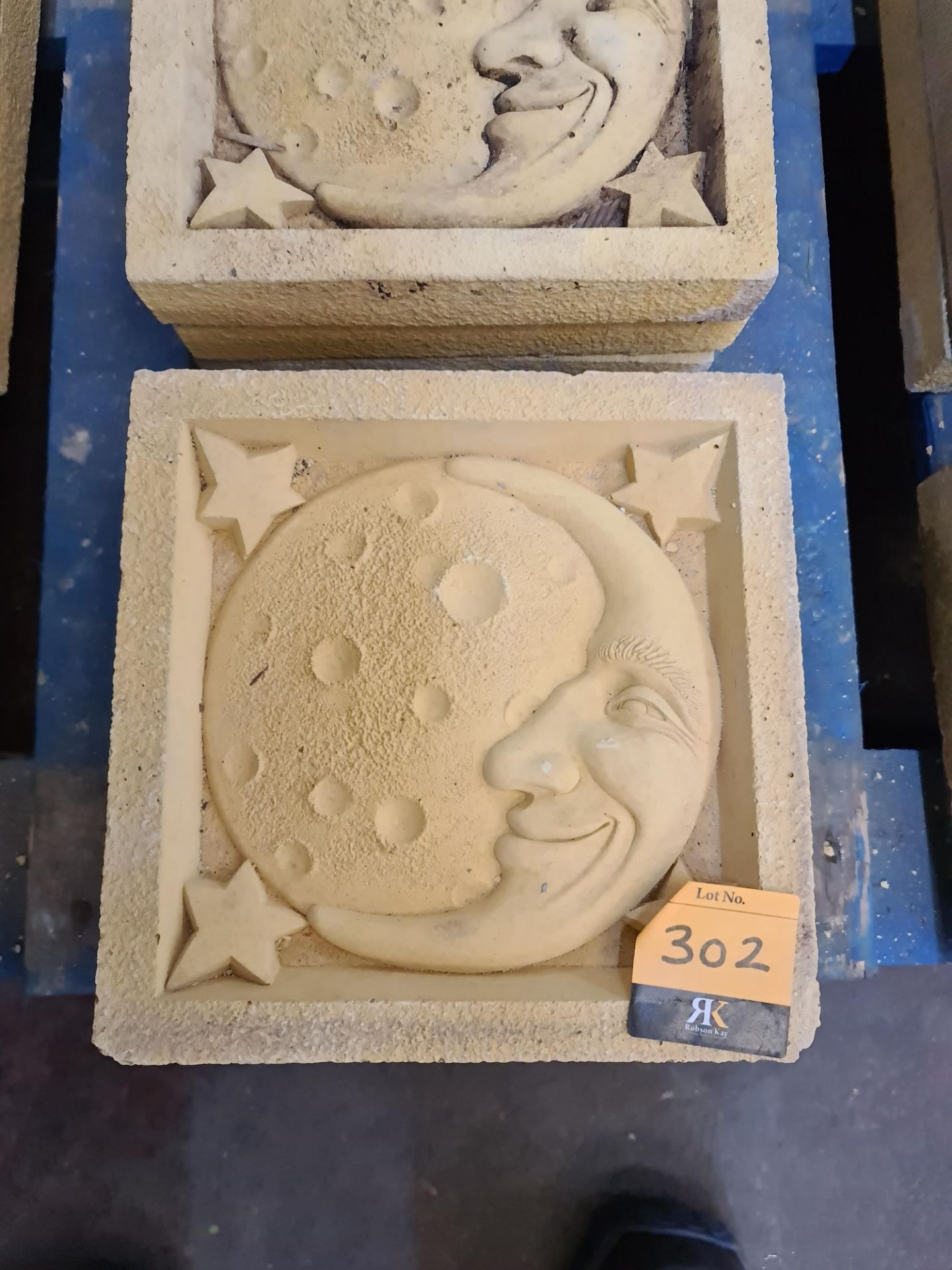 12 off decorative stone 3D tiles with moon and stars design, each measuring 22.5 cms square - Image 2 of 3