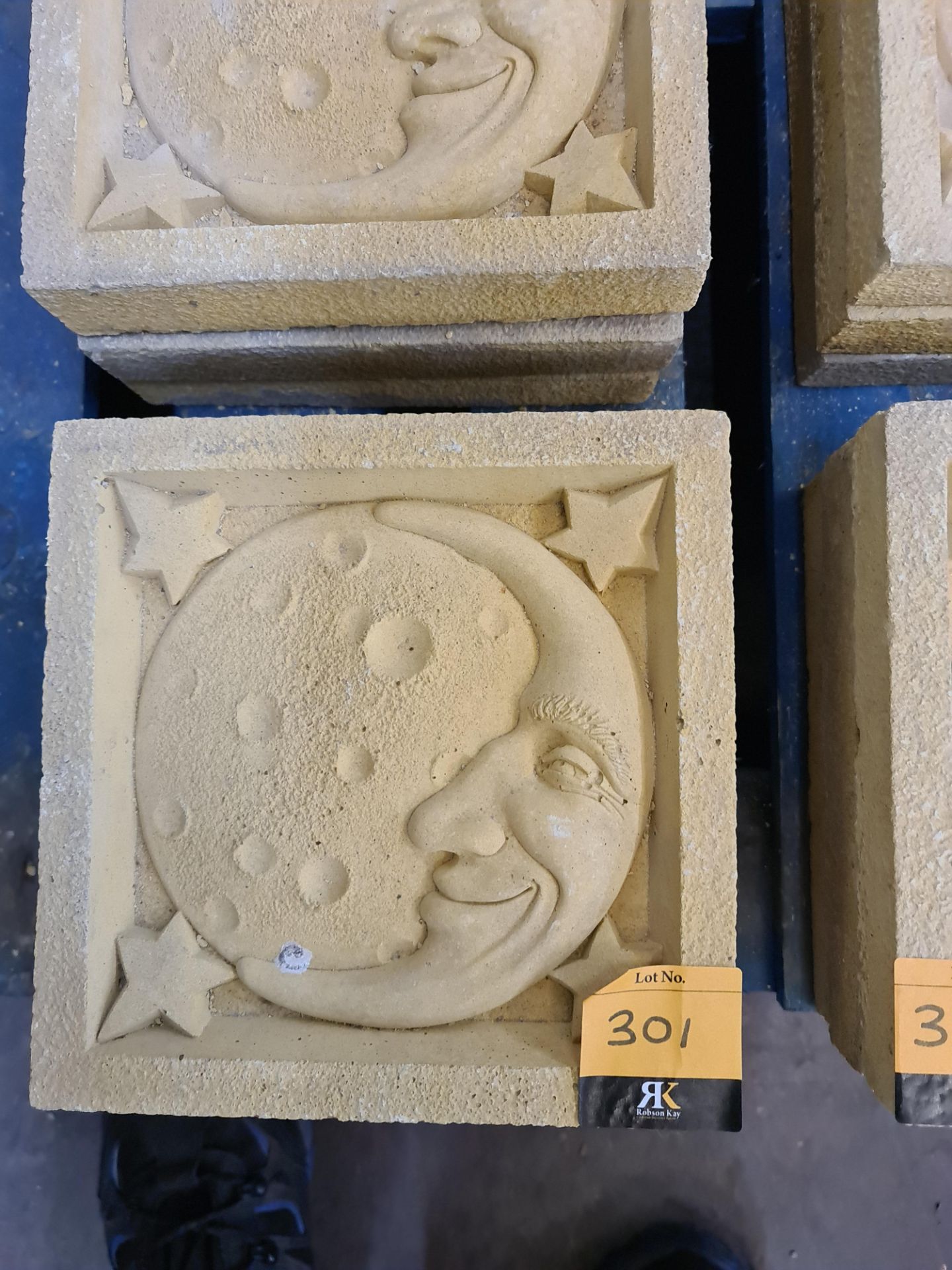 12 off decorative stone 3D tiles with moon and stars design, each measuring 22.5cms square - Image 2 of 3