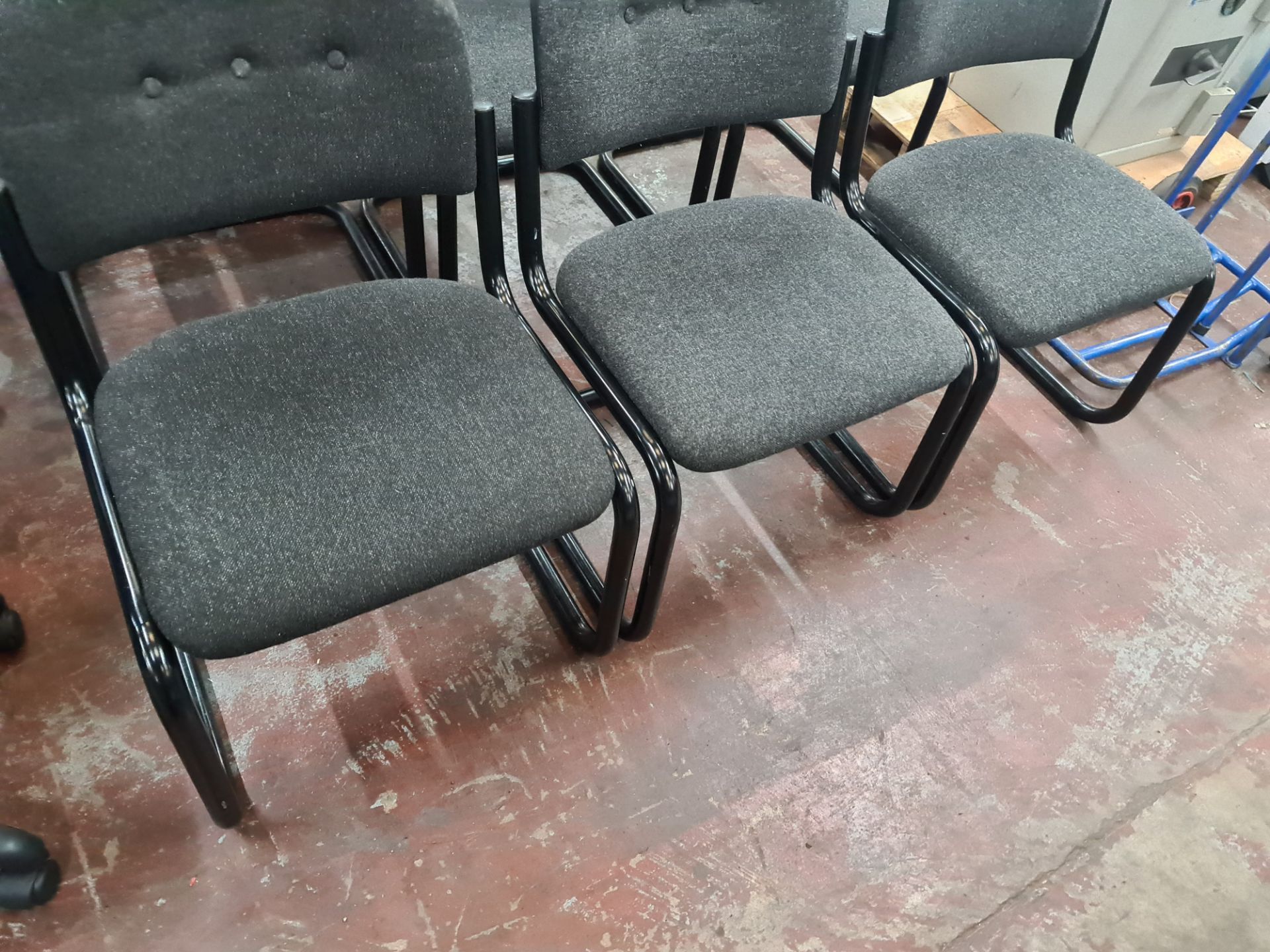 Set of 6 matching charcoal grey upholstered stand chairs/visitor chairs - Image 2 of 3