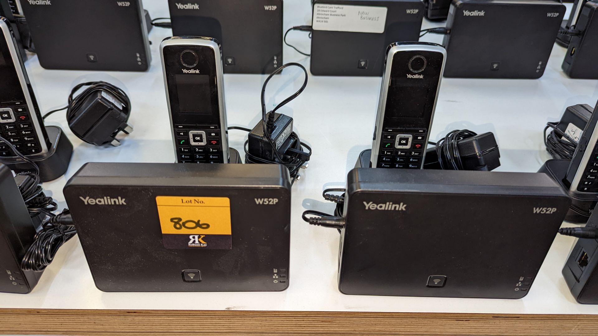 4 off Yealink model W52P wireless deck telephone handsets, each handset including a base station wit - Image 3 of 7